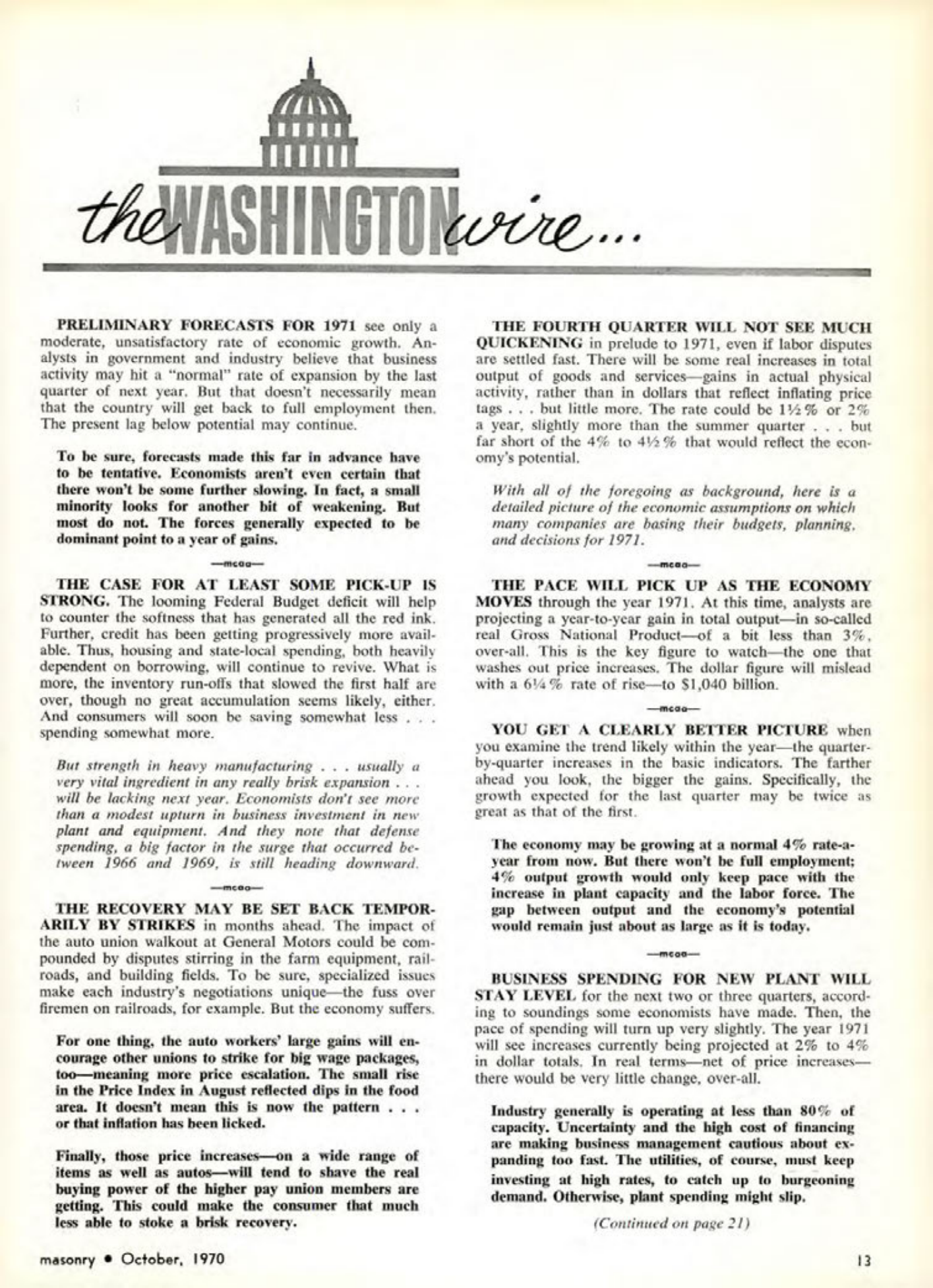 Masonry Magazine October 1970 Page. 13