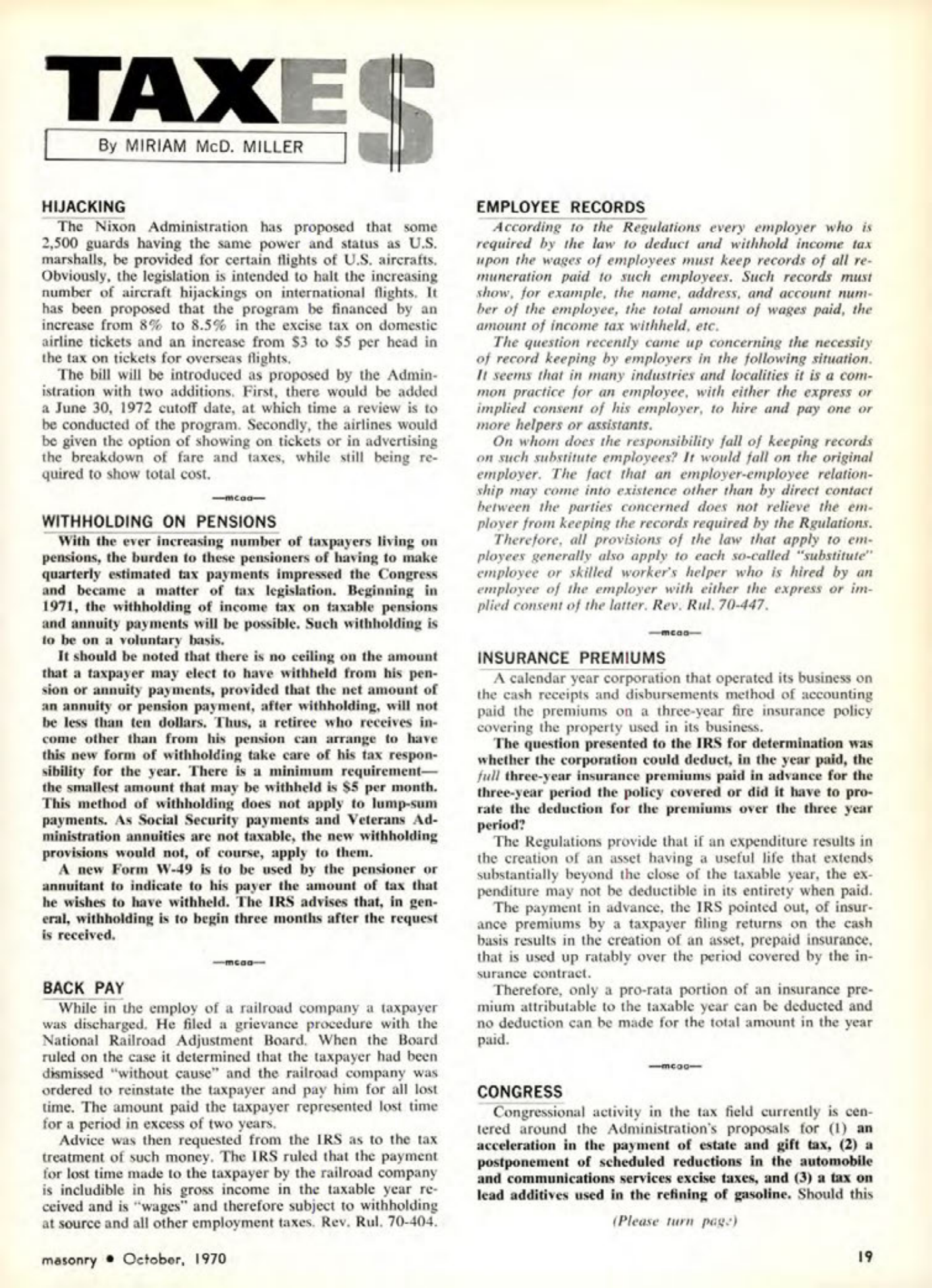 Masonry Magazine October 1970 Page. 19
