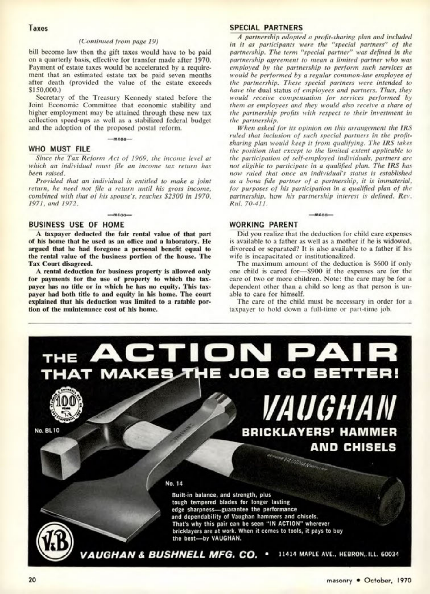 Masonry Magazine October 1970 Page. 20