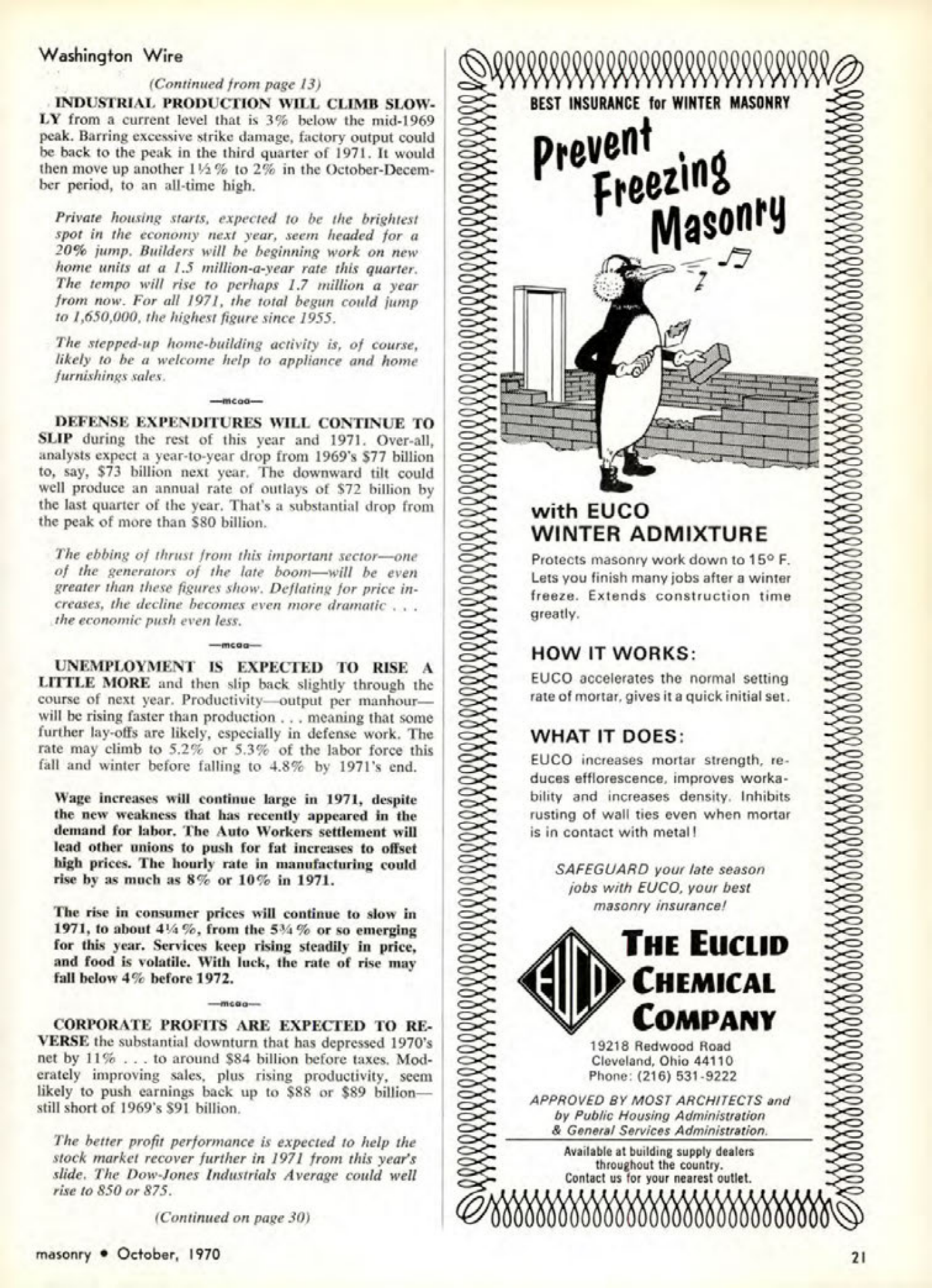 Masonry Magazine October 1970 Page. 21