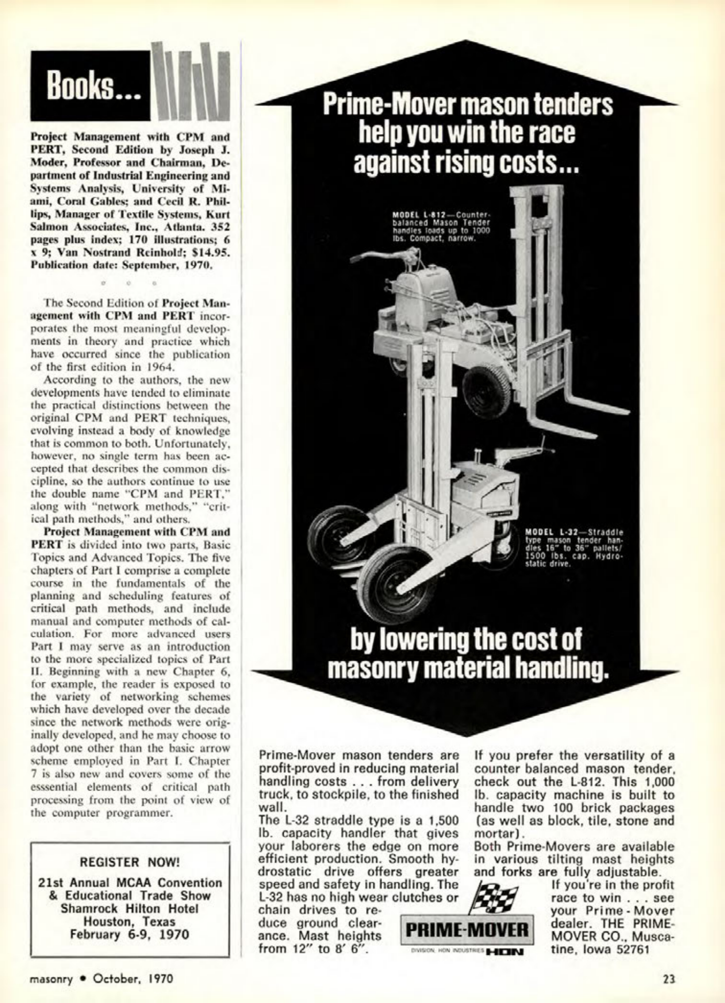 Masonry Magazine October 1970 Page. 23