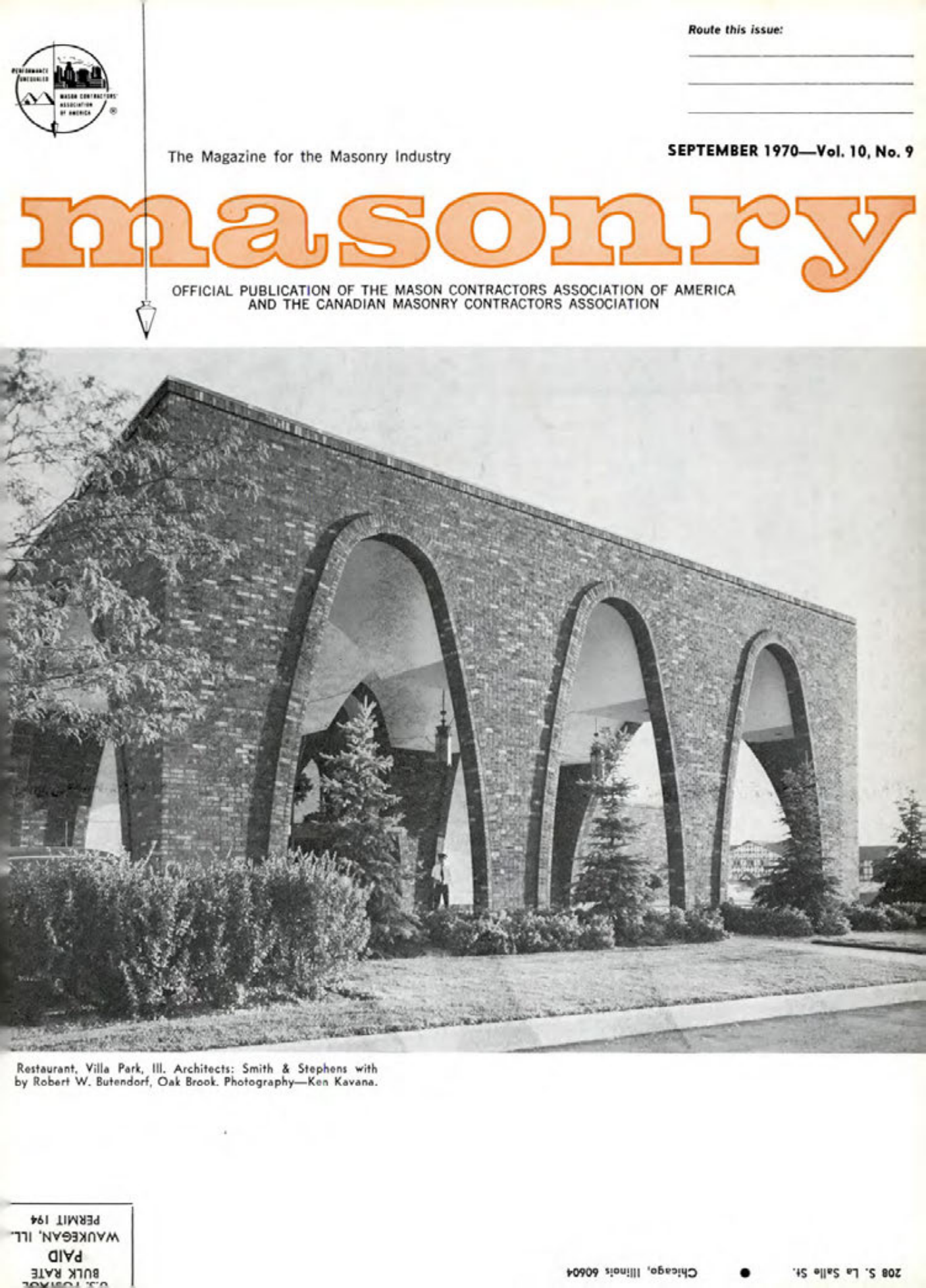 Masonry Magazine September 1970 Page. 1