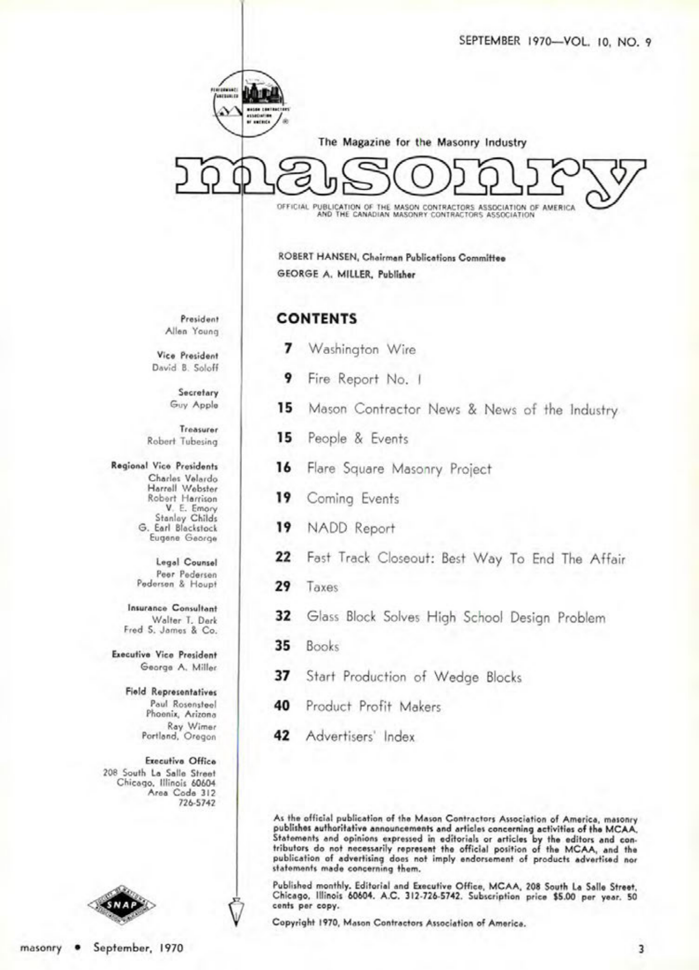 Masonry Magazine September 1970 Page. 3