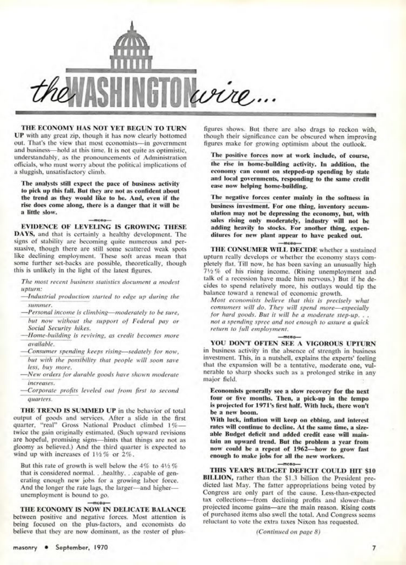 Masonry Magazine September 1970 Page. 7