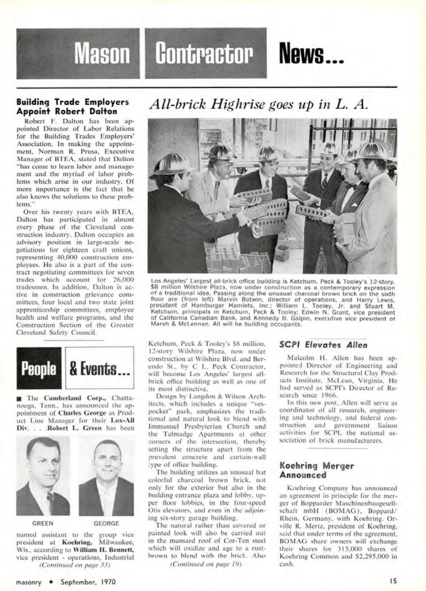 Masonry Magazine September 1970 Page. 15