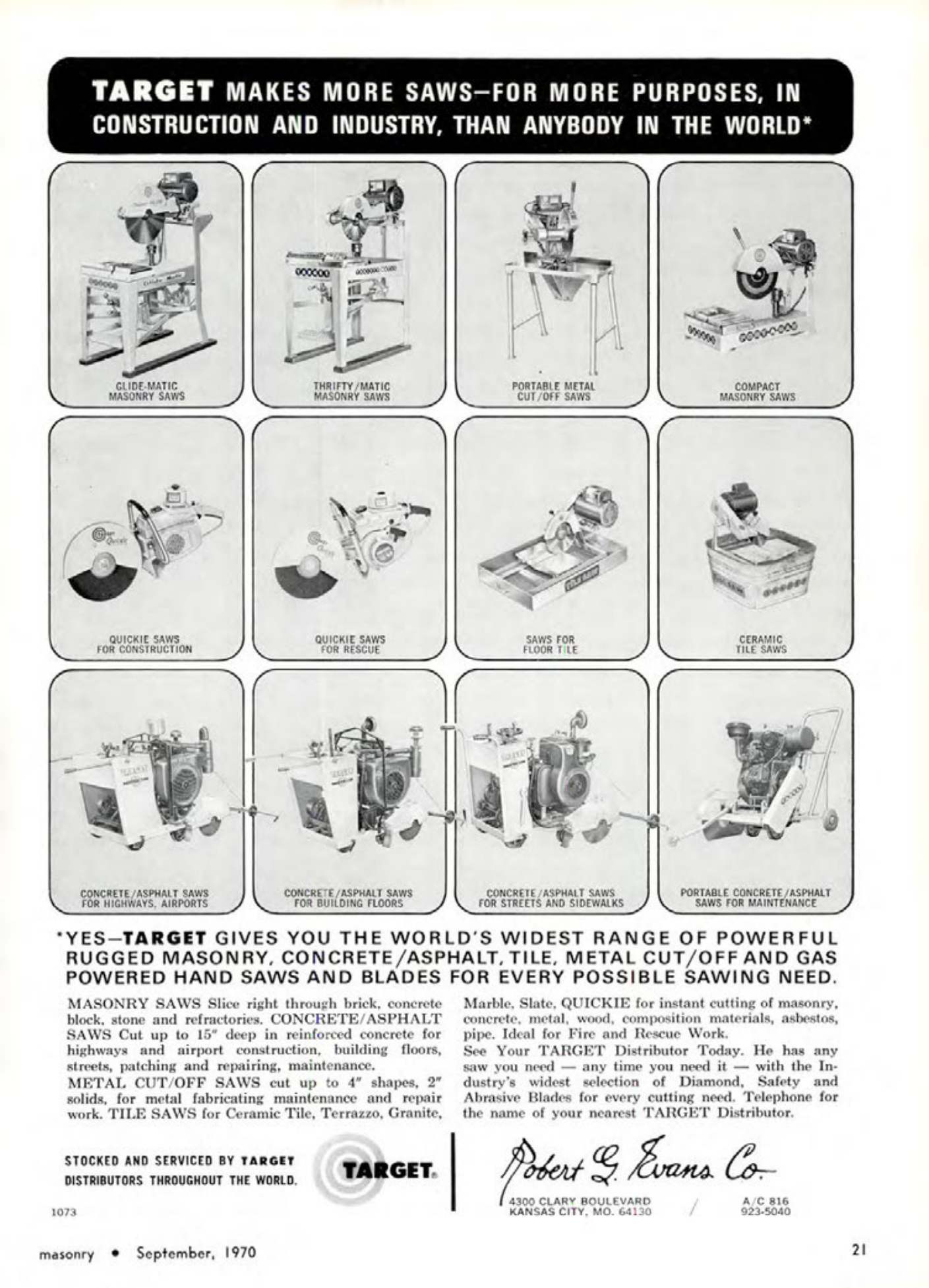 Masonry Magazine September 1970 Page. 21