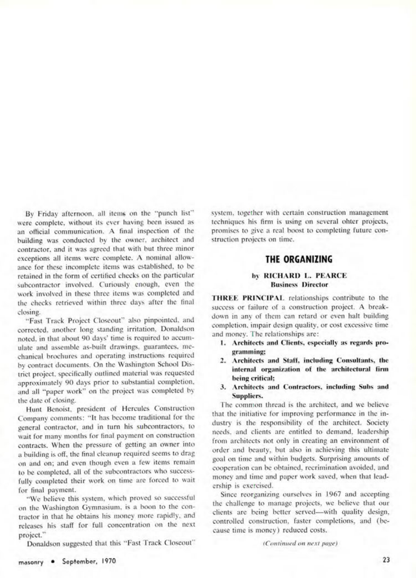 Masonry Magazine September 1970 Page. 23