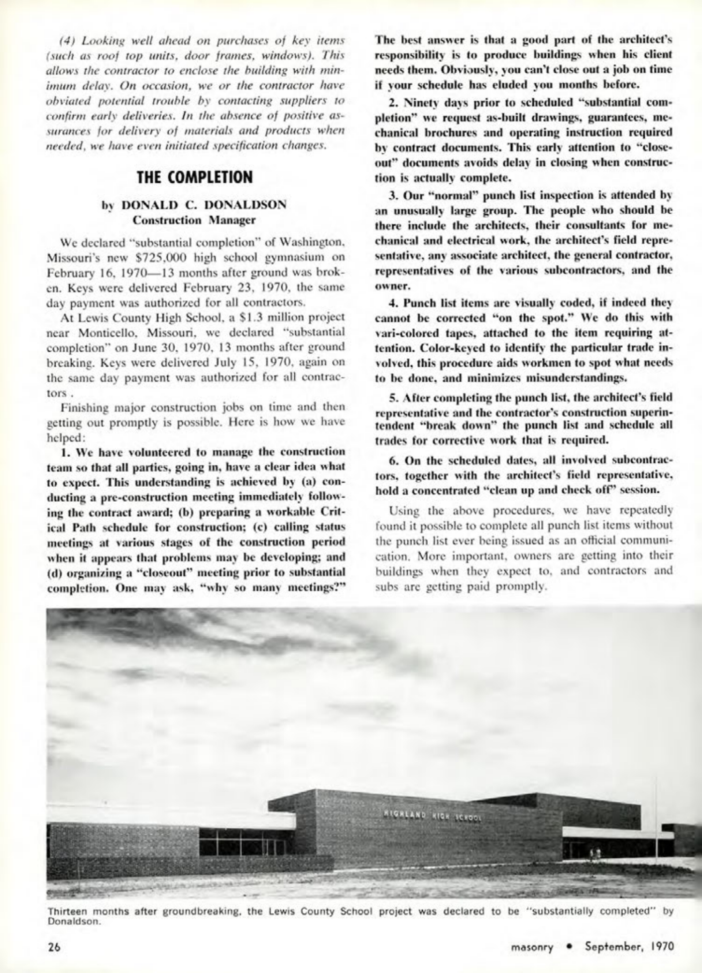 Masonry Magazine September 1970 Page. 26