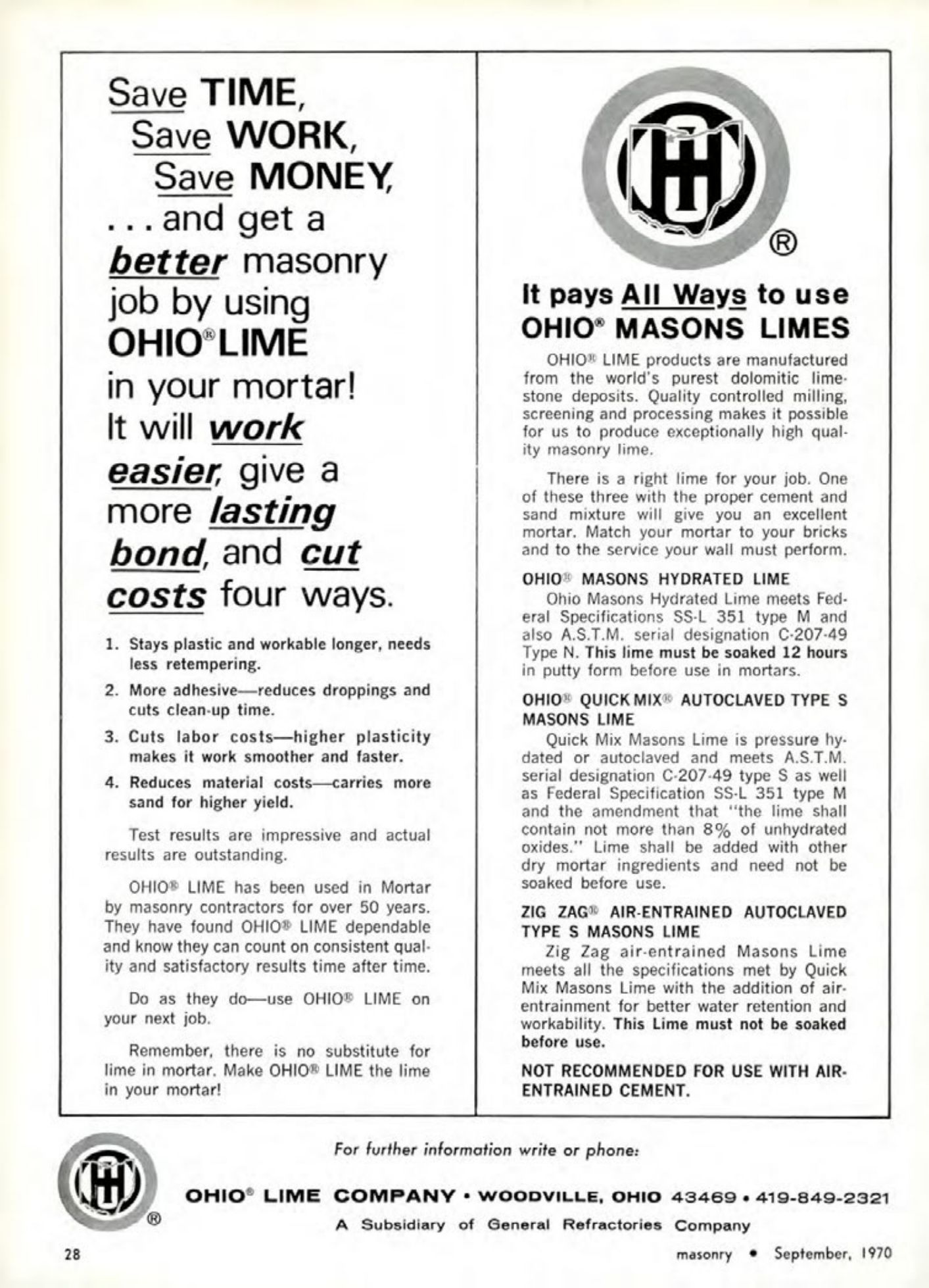Masonry Magazine September 1970 Page. 28