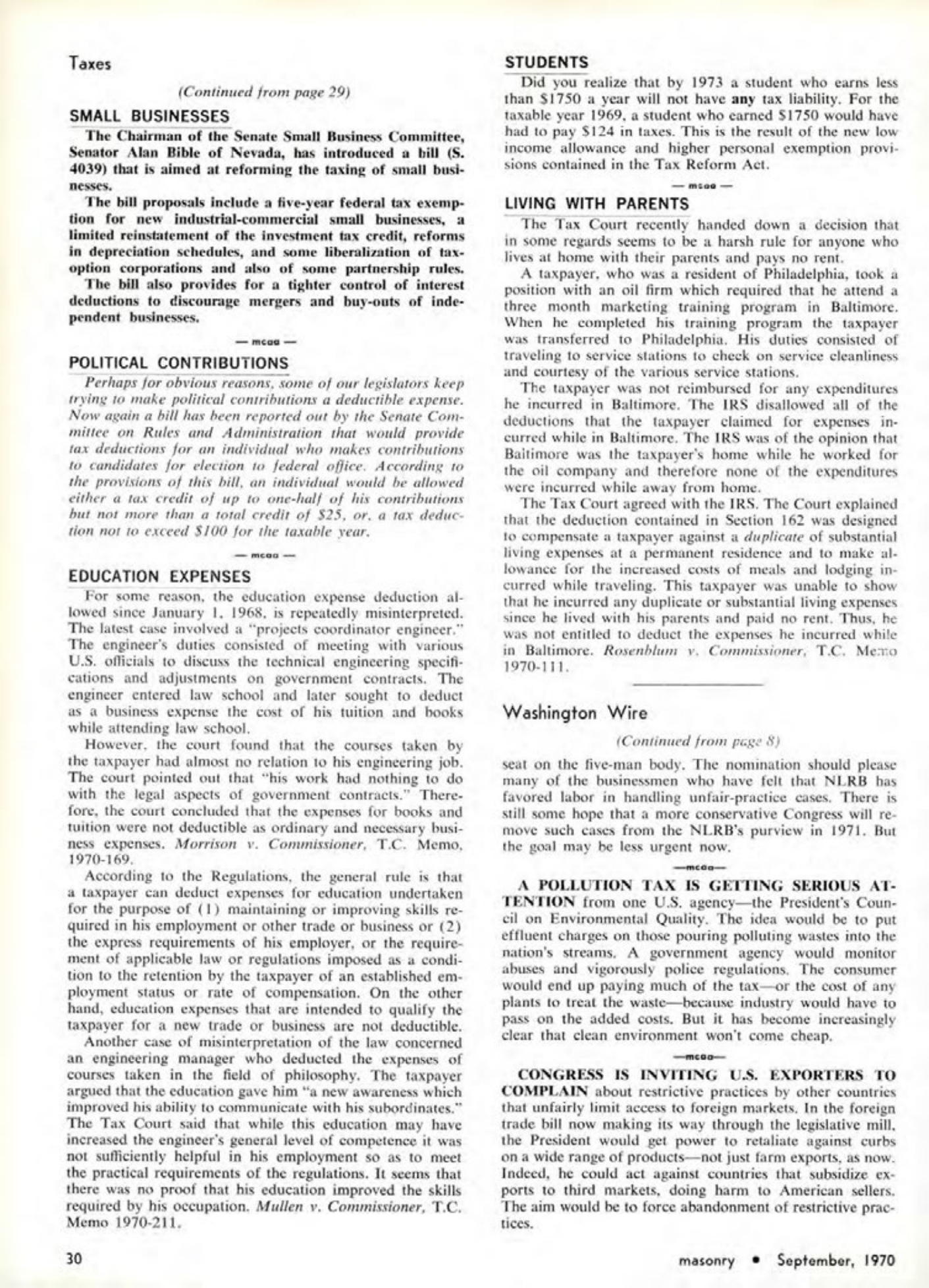 Masonry Magazine September 1970 Page. 30