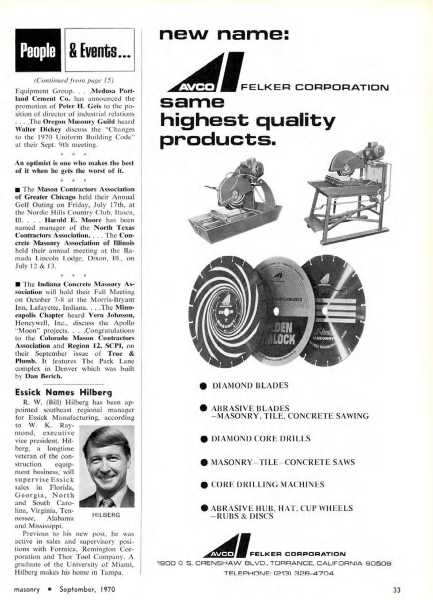 Masonry Magazine September 1970 Page. 33