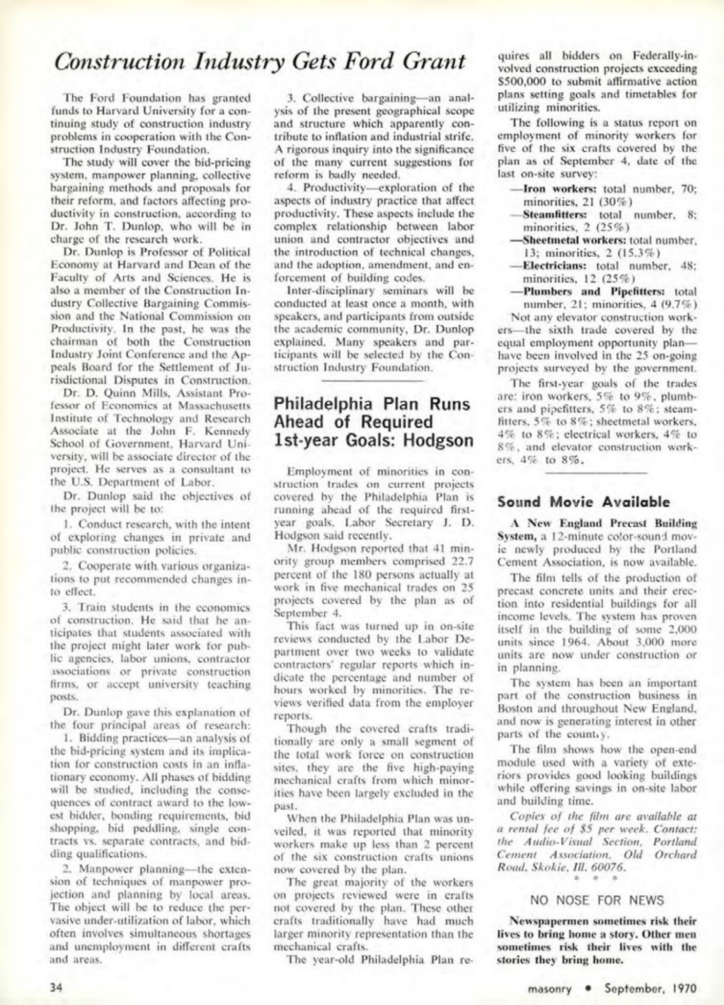 Masonry Magazine September 1970 Page. 34