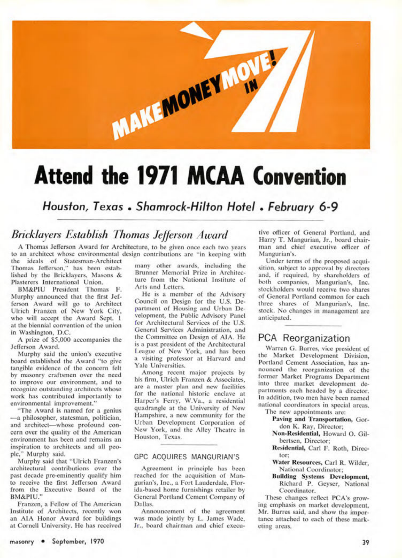 Masonry Magazine September 1970 Page. 39