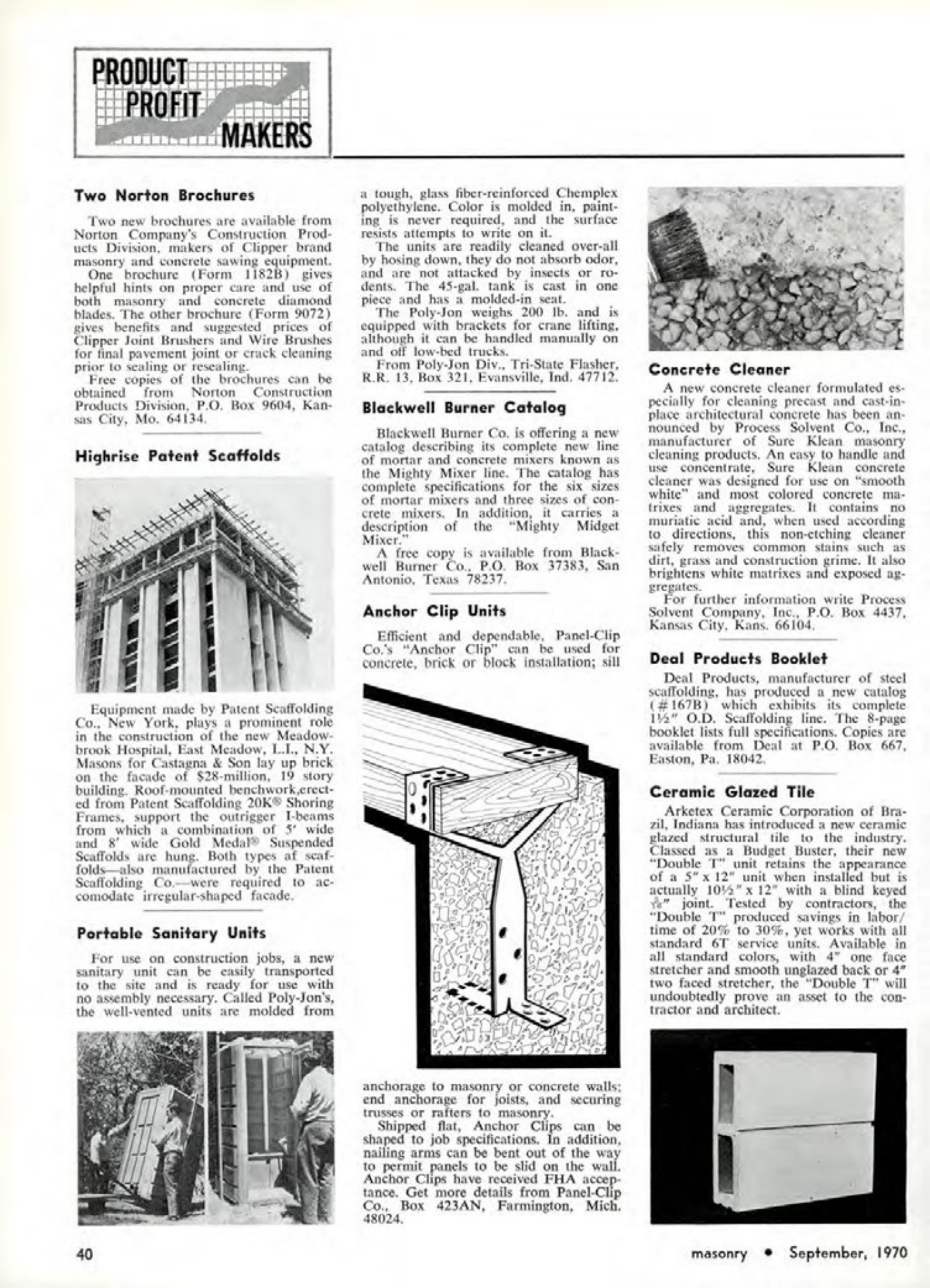 Masonry Magazine September 1970 Page. 40