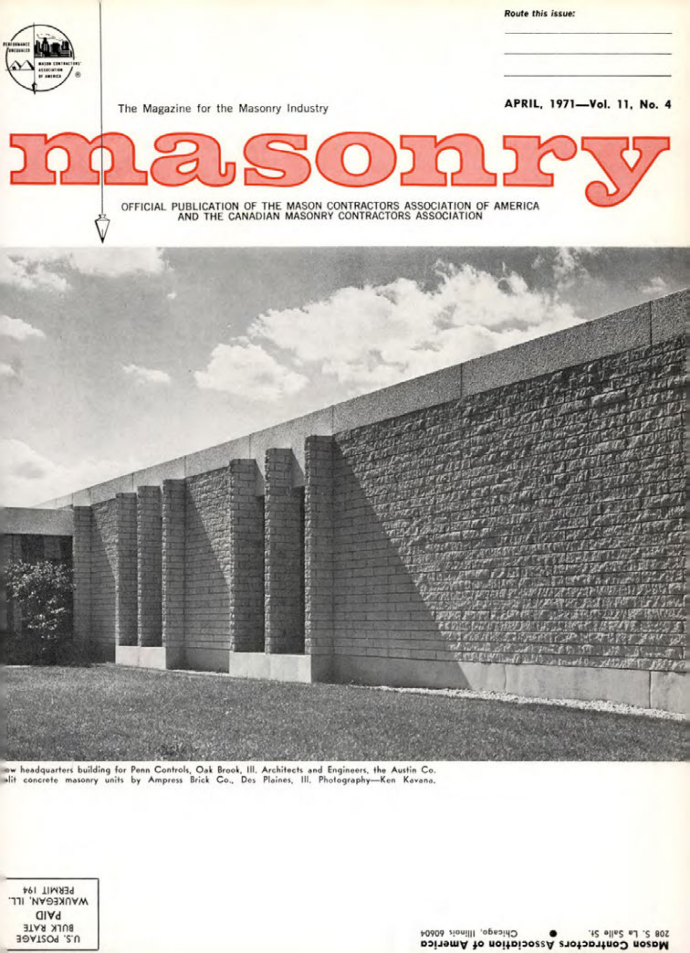 Masonry Magazine April 1971 Page. 1