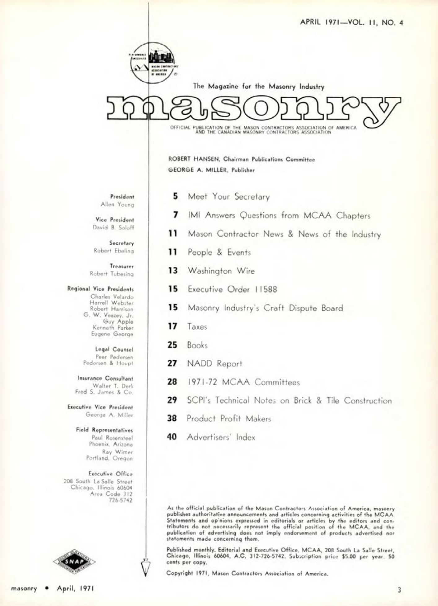 Masonry Magazine April 1971 Page. 3