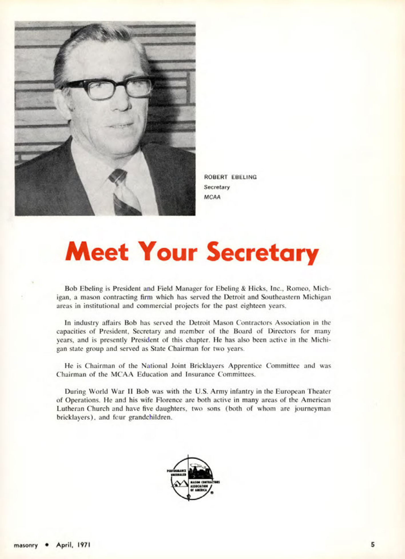 Masonry Magazine April 1971 Page. 5