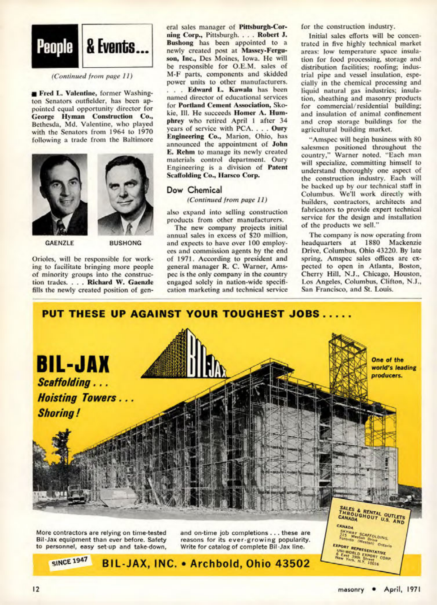 Masonry Magazine April 1971 Page. 12
