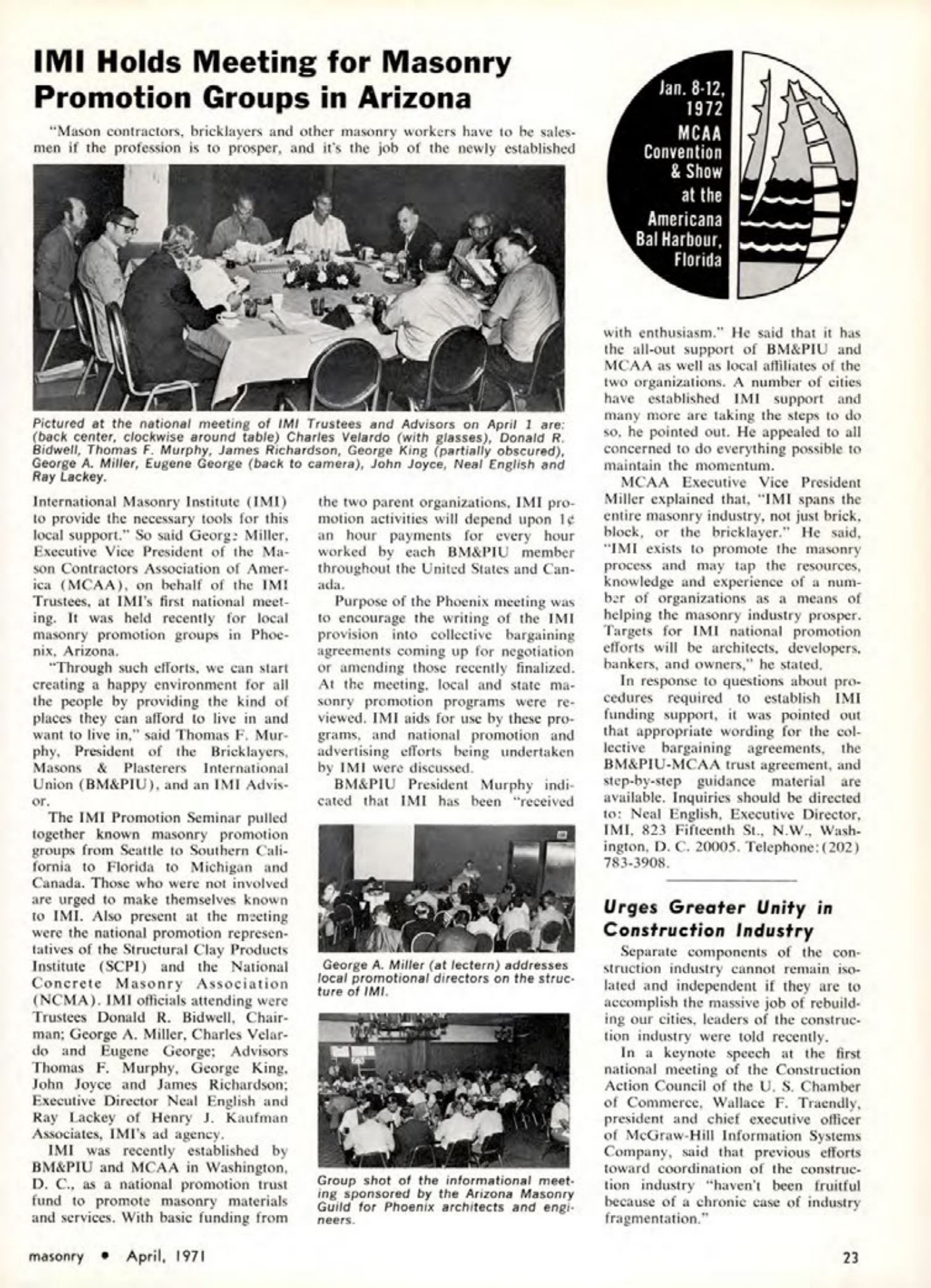 Masonry Magazine April 1971 Page. 23