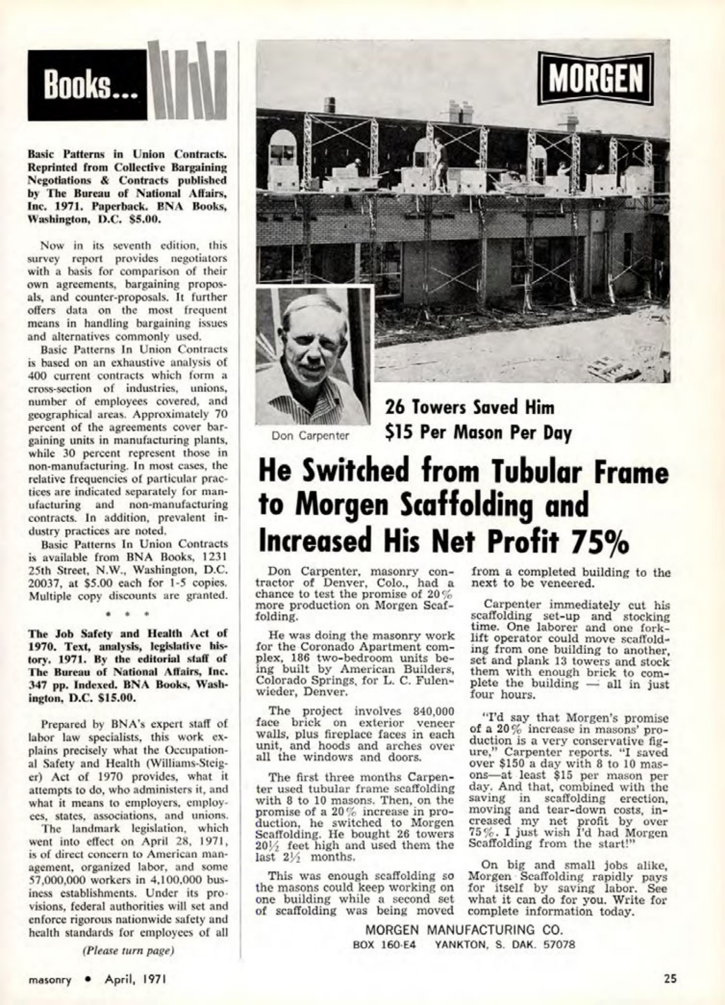 Masonry Magazine April 1971 Page. 25