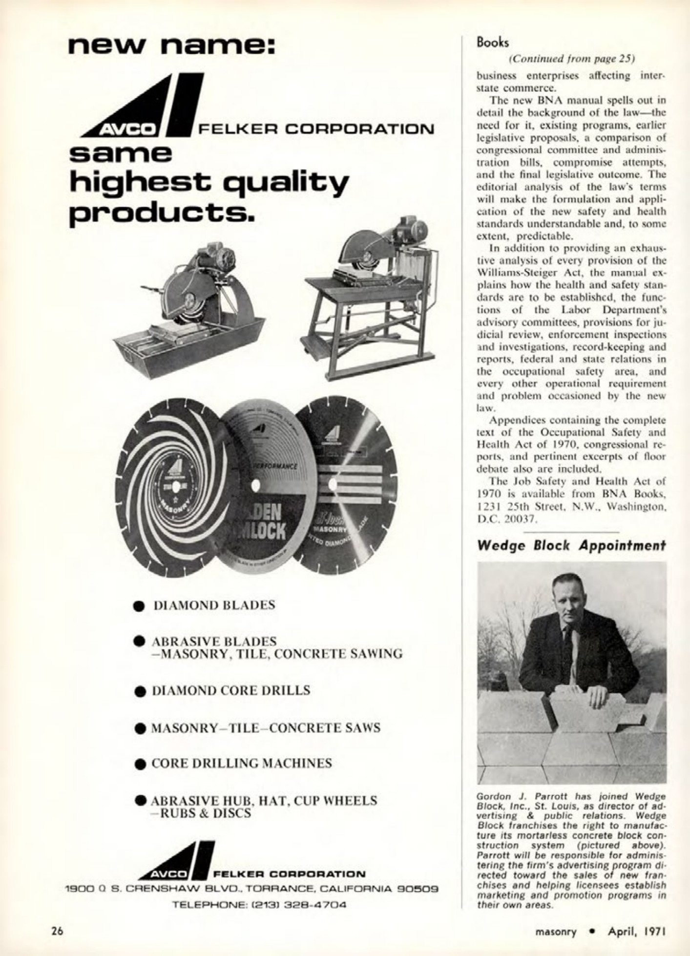 Masonry Magazine April 1971 Page. 26