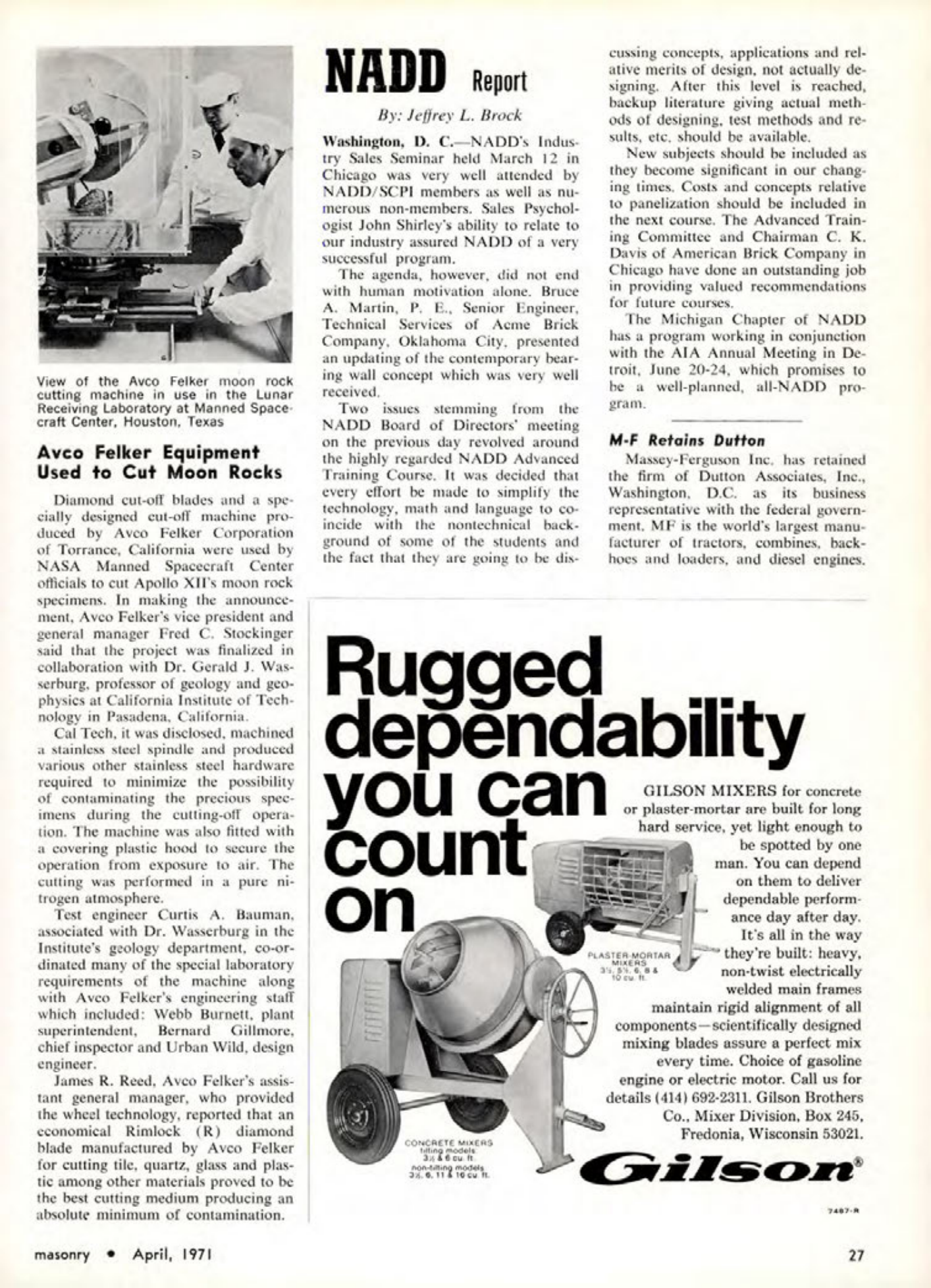 Masonry Magazine April 1971 Page. 27