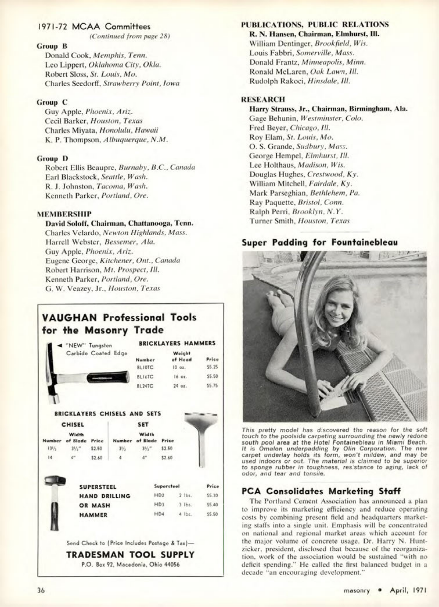 Masonry Magazine April 1971 Page. 36