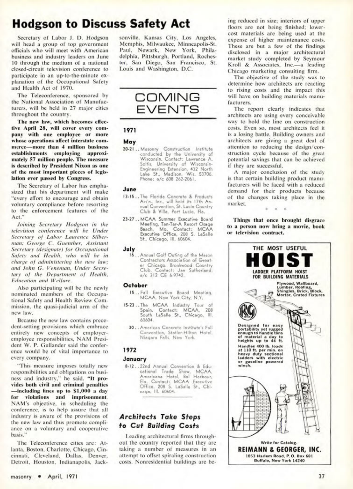 Masonry Magazine April 1971 Page. 37