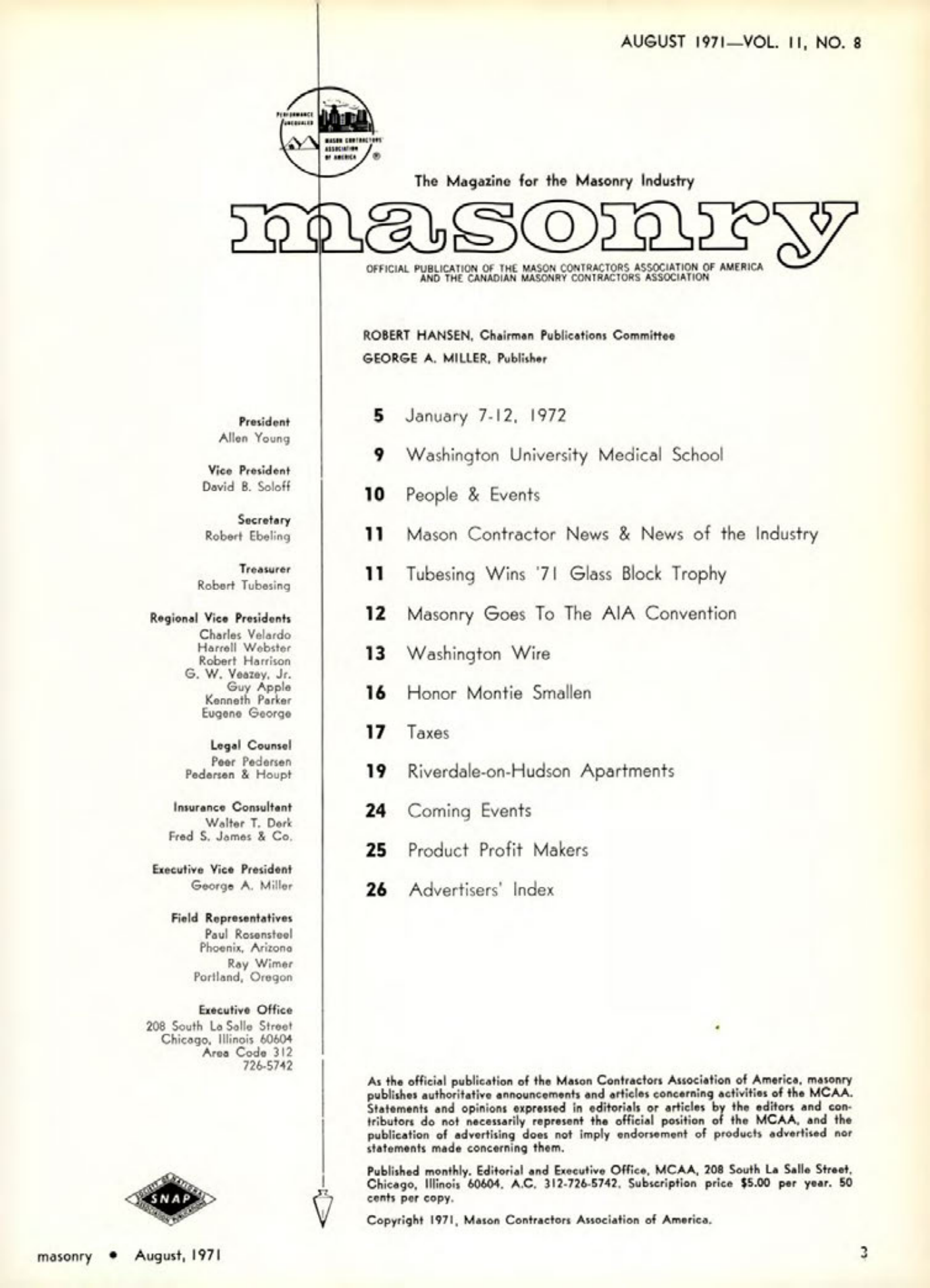 Masonry Magazine August 1971 Page. 3