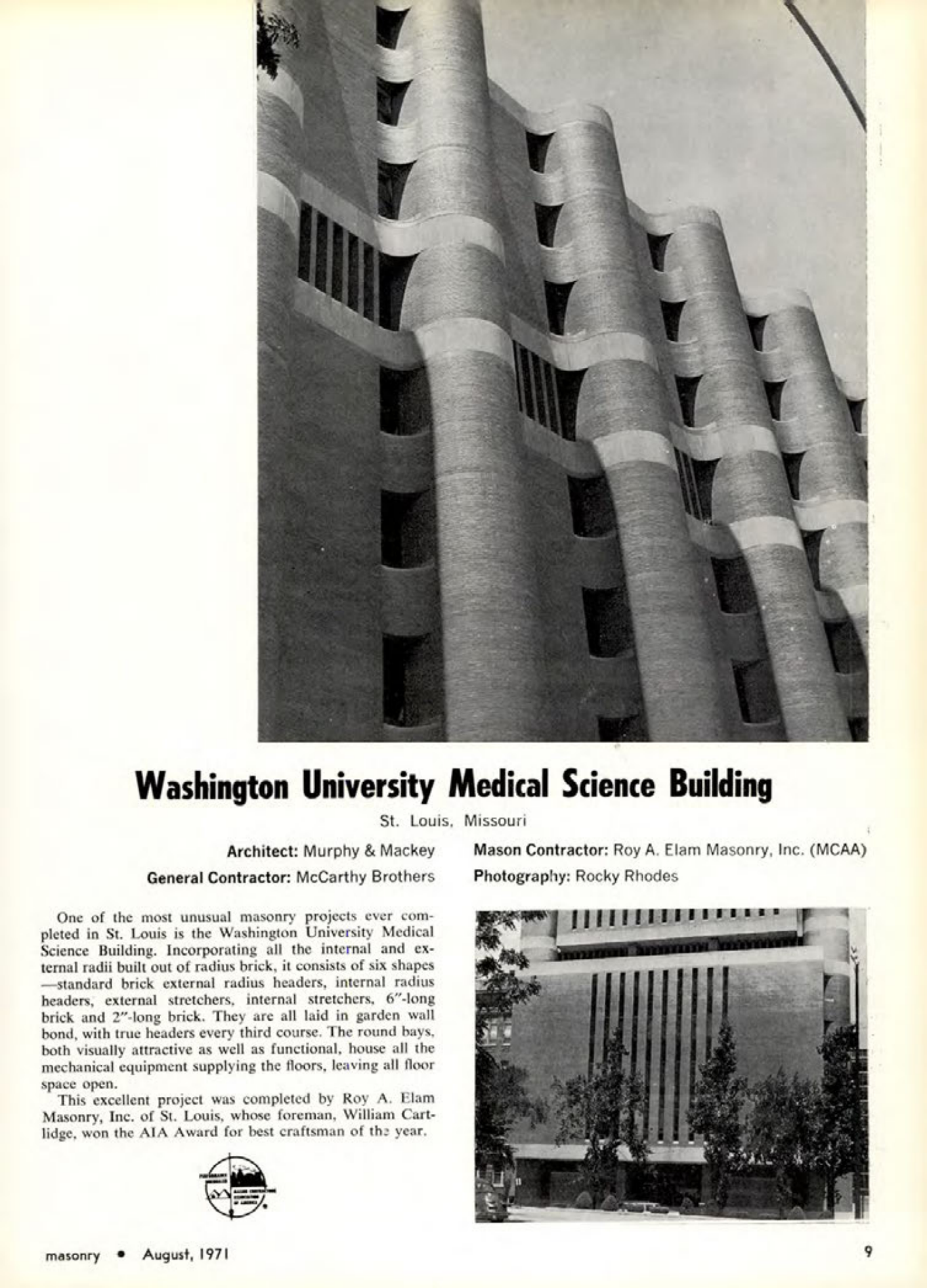 Masonry Magazine August 1971 Page. 9