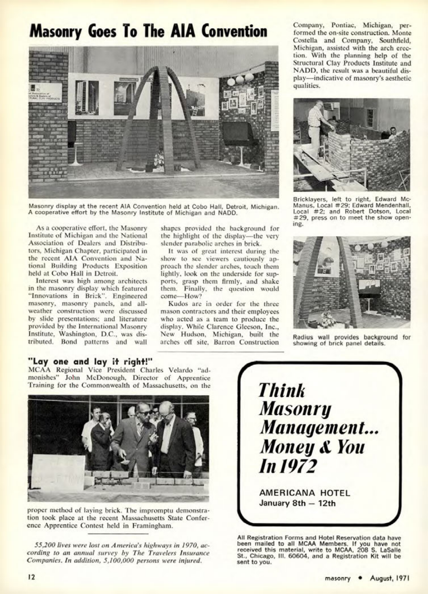 Masonry Magazine August 1971 Page. 12
