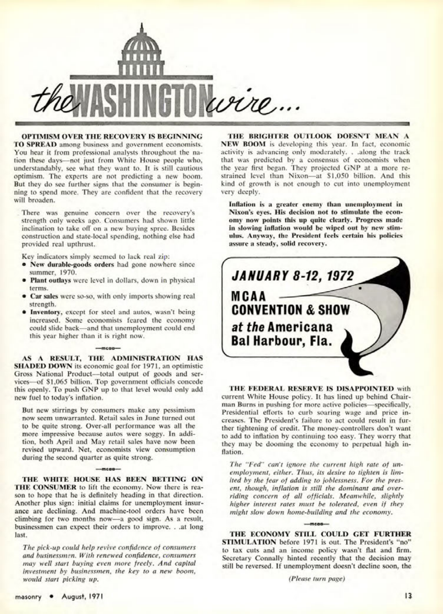 Masonry Magazine August 1971 Page. 13