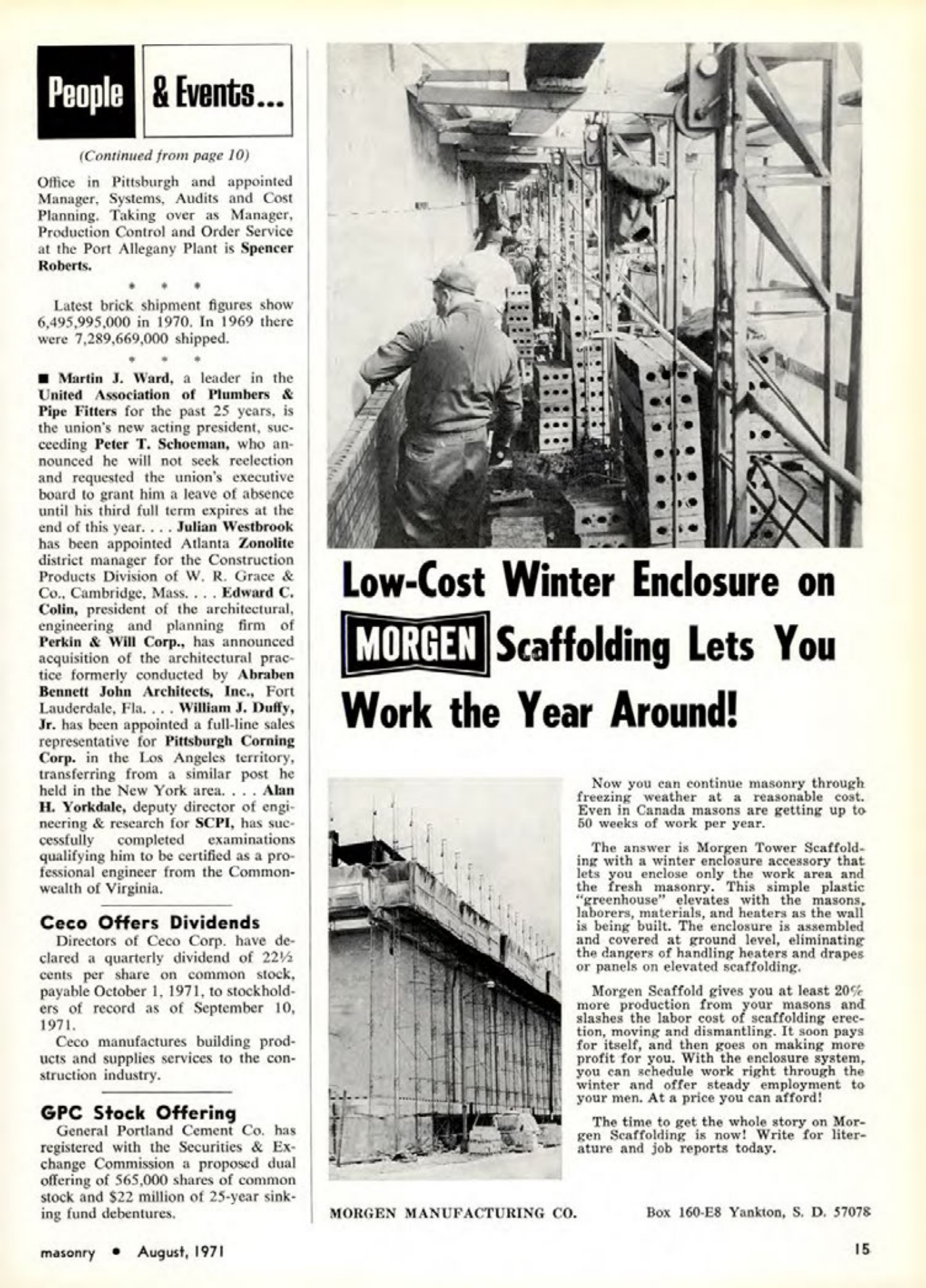 Masonry Magazine August 1971 Page. 15
