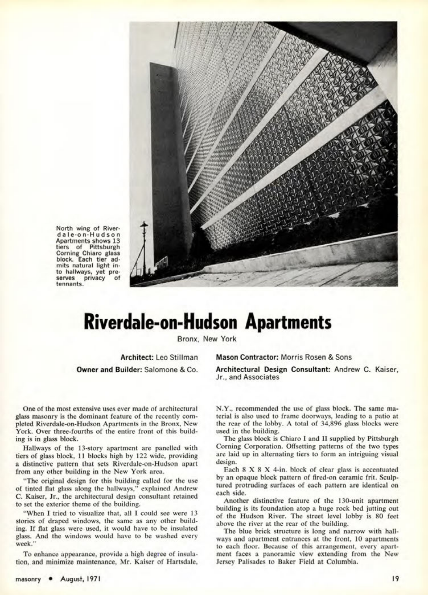 Masonry Magazine August 1971 Page. 19