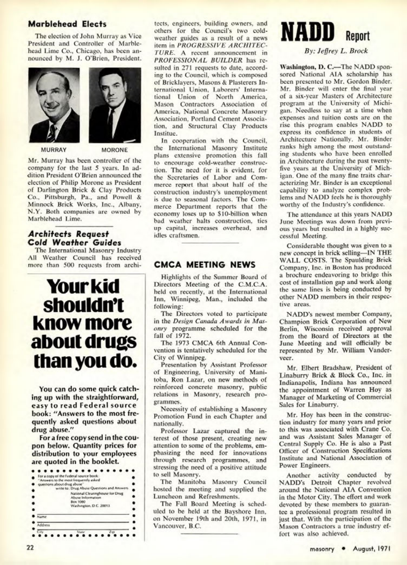 Masonry Magazine August 1971 Page. 22