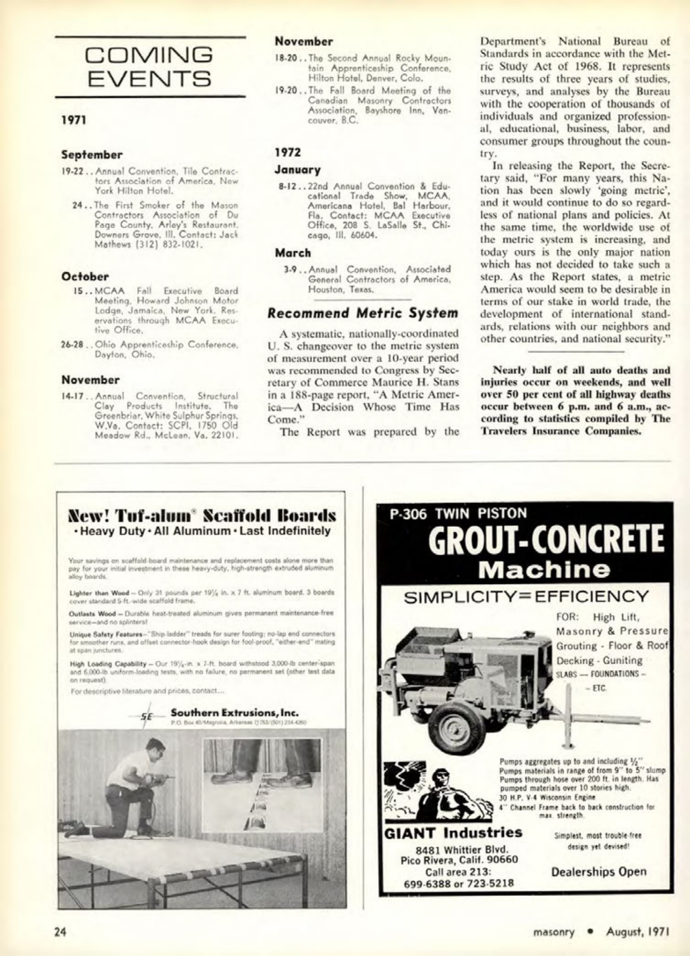 Masonry Magazine August 1971 Page. 24