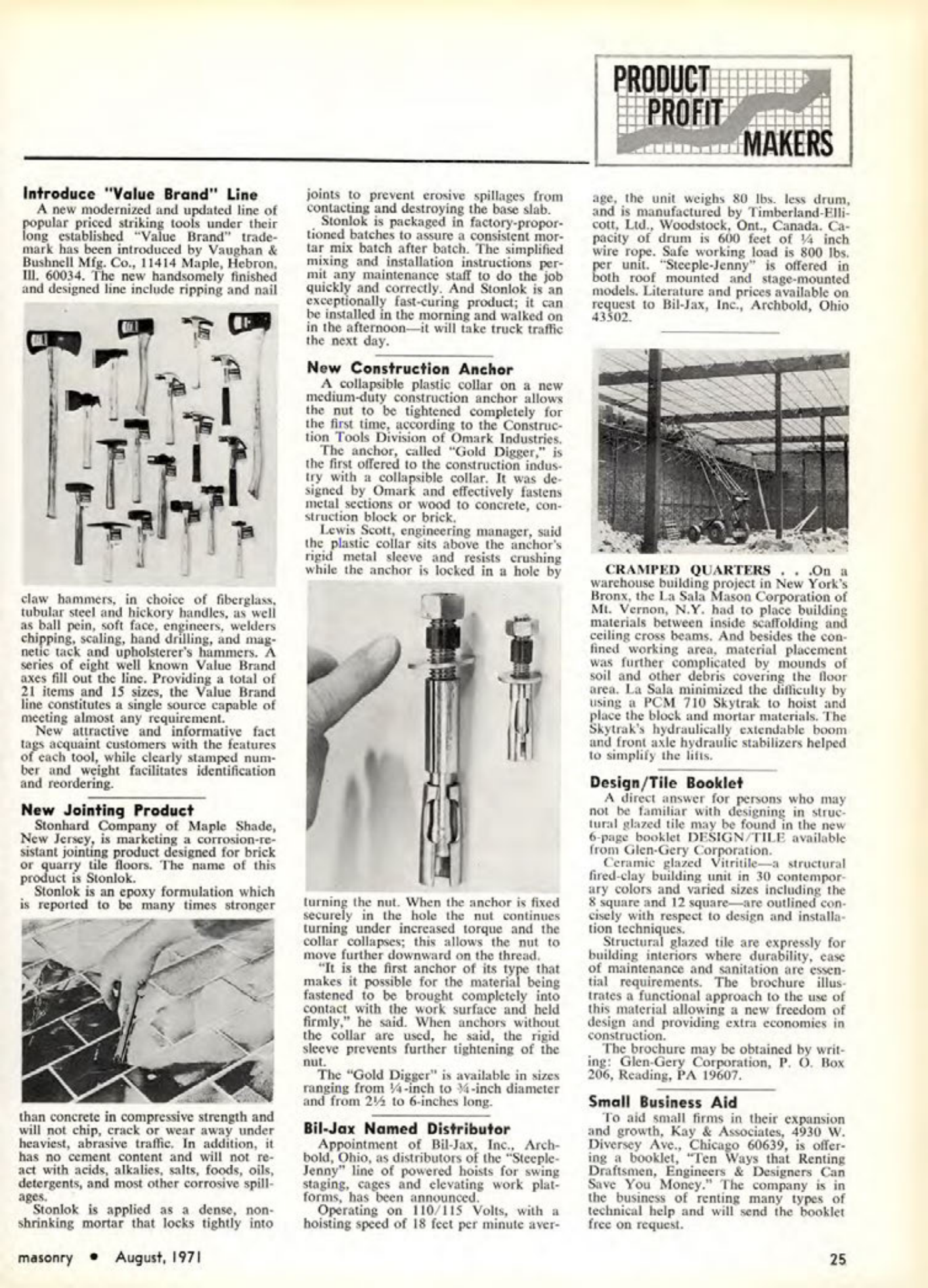 Masonry Magazine August 1971 Page. 25