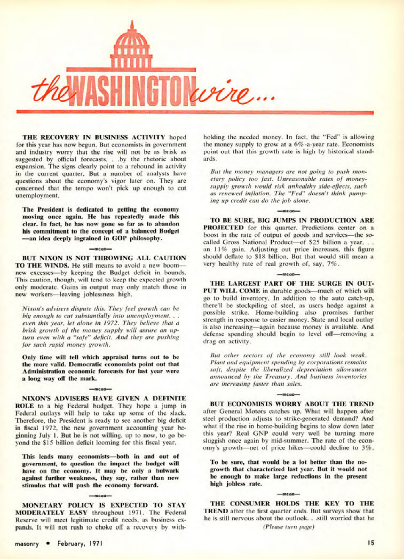 Masonry Magazine February 1971 Page. 15