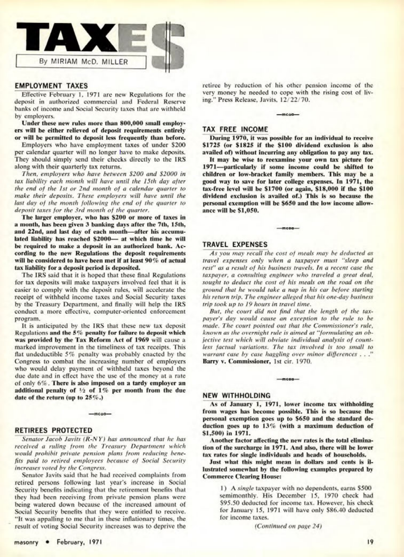Masonry Magazine February 1971 Page. 19