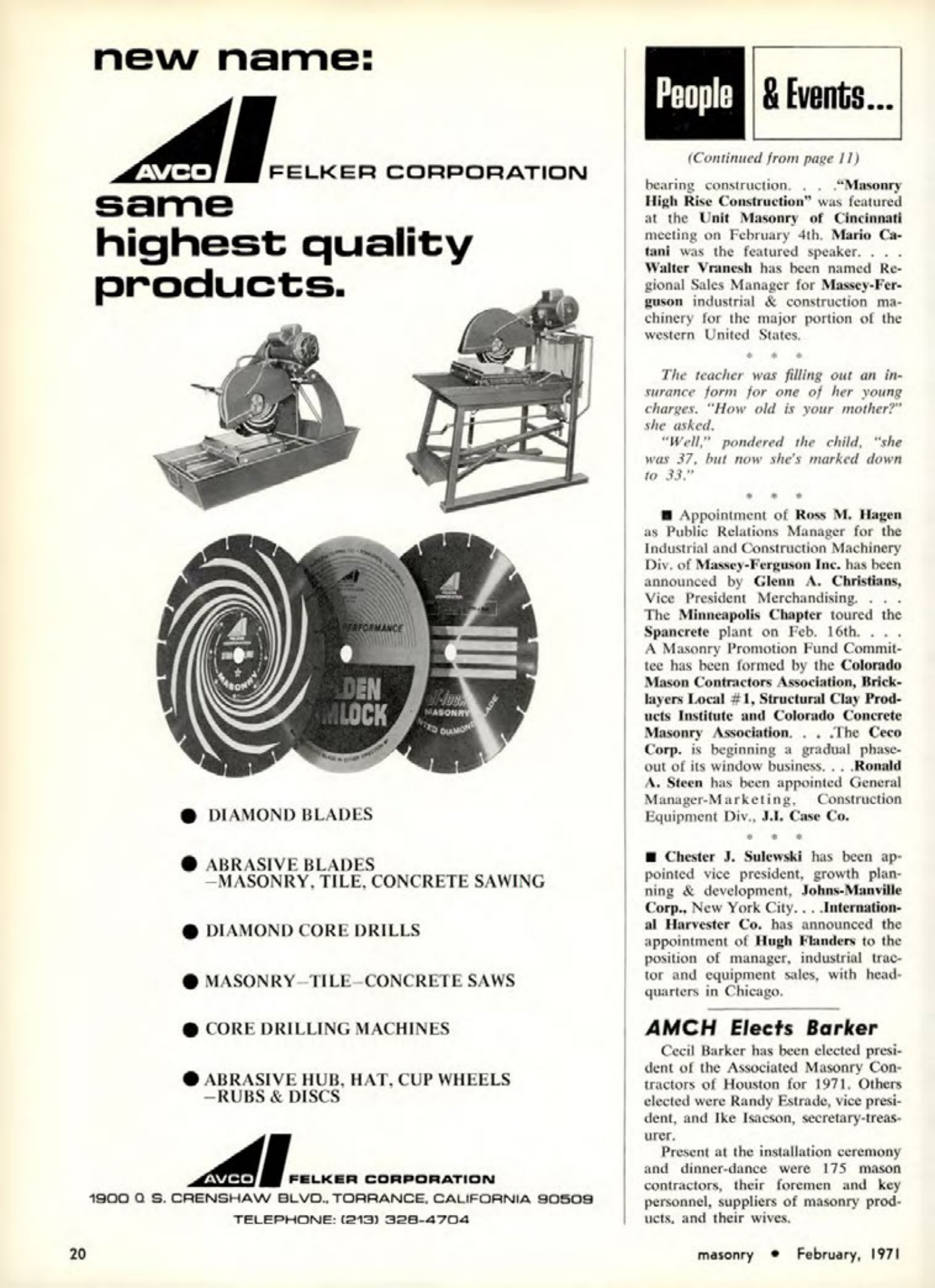 Masonry Magazine February 1971 Page. 20