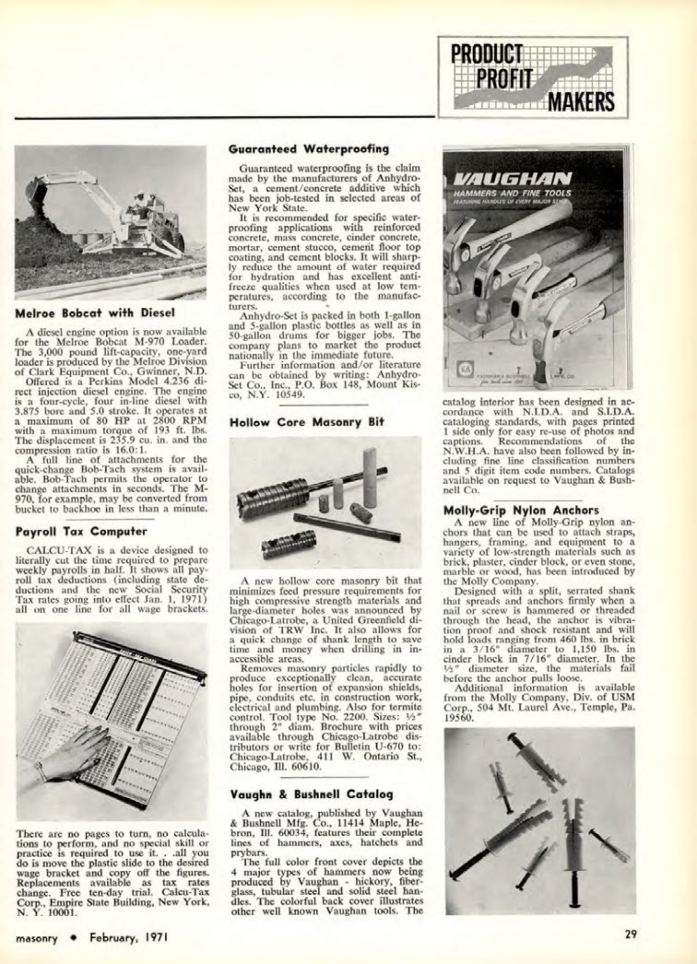 Masonry Magazine February 1971 Page. 29