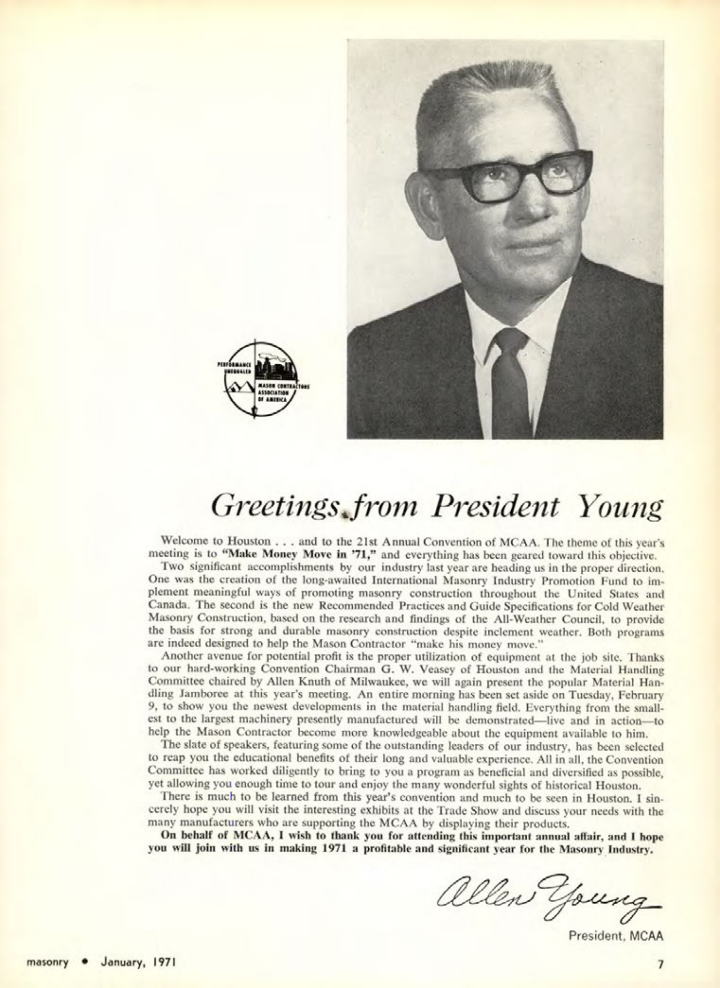 Masonry Magazine January 1971 Page. 7