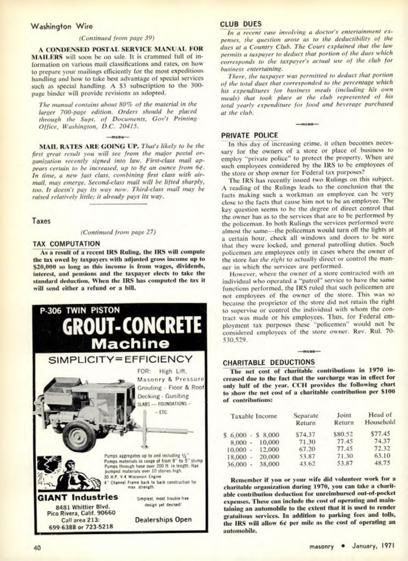 Masonry Magazine January 1971 Page.40