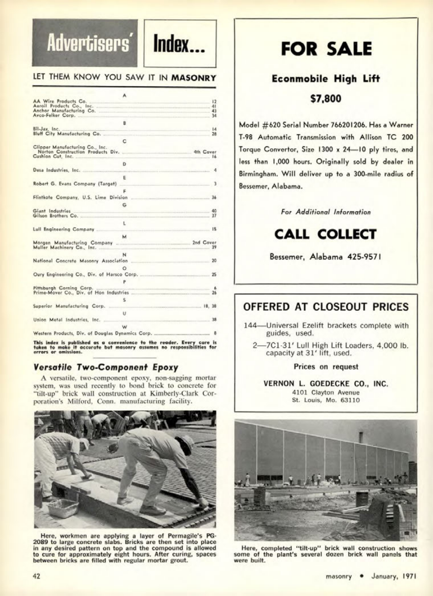 Masonry Magazine January 1971 Page.42