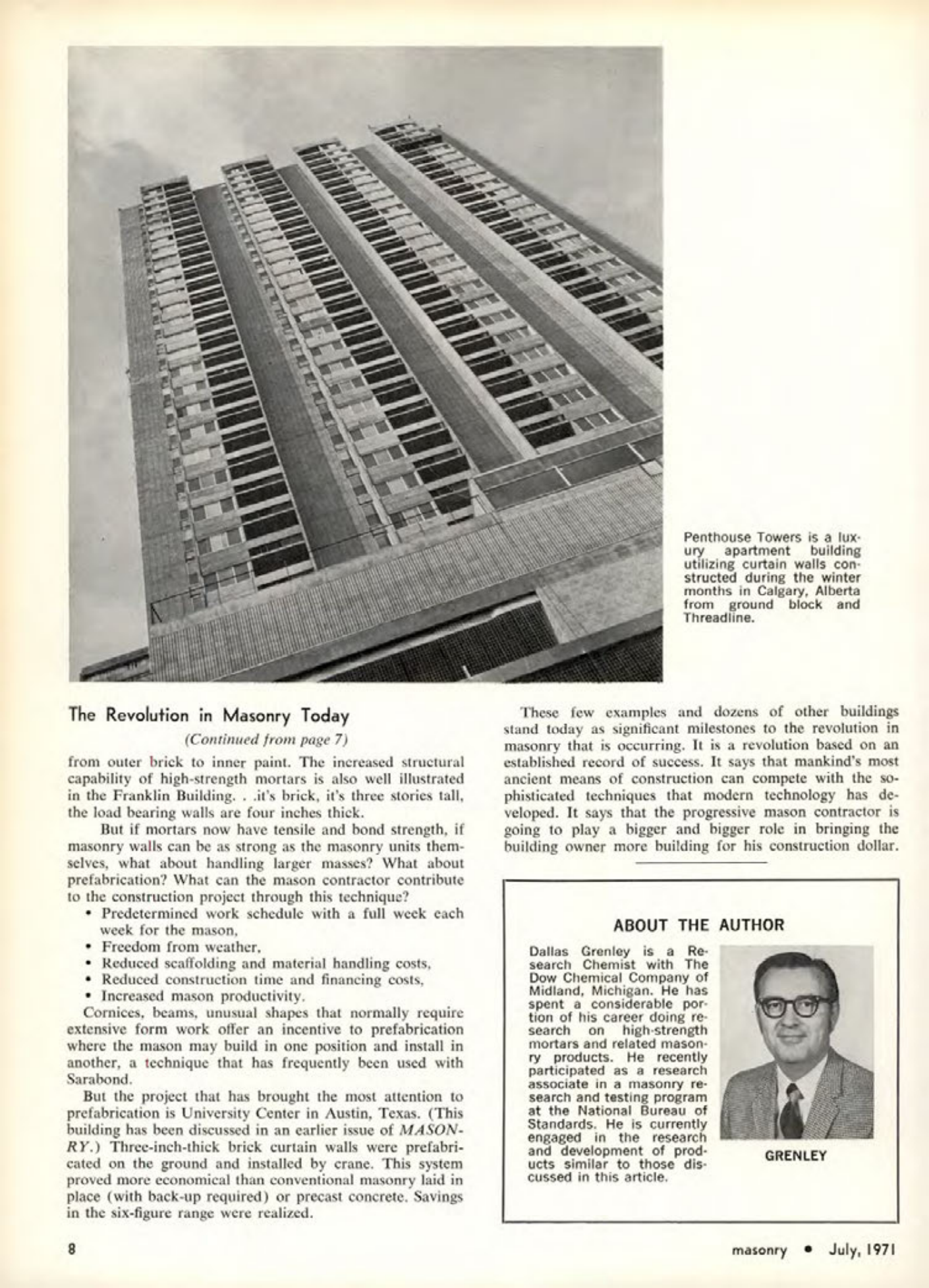 Masonry Magazine July 1971 Page. 8