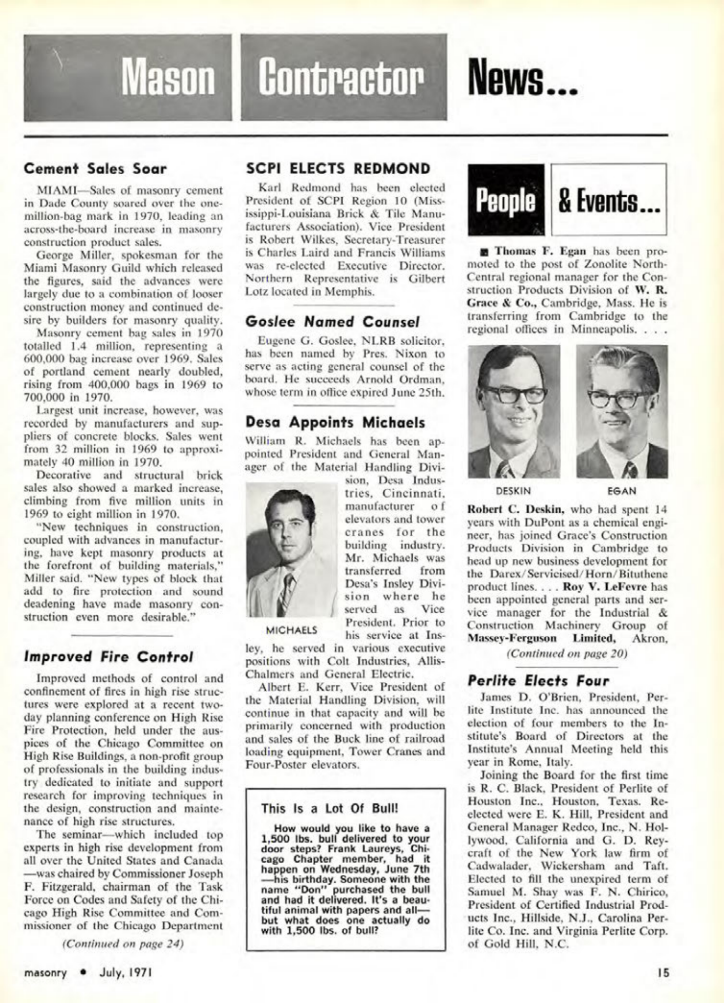 Masonry Magazine July 1971 Page. 15
