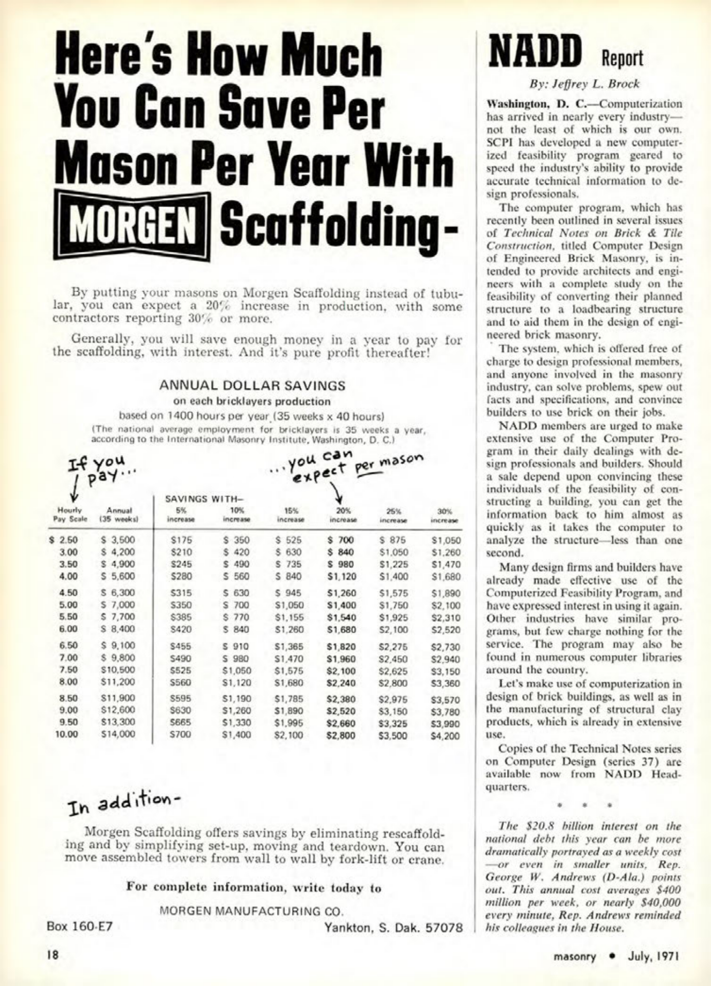 Masonry Magazine July 1971 Page. 18