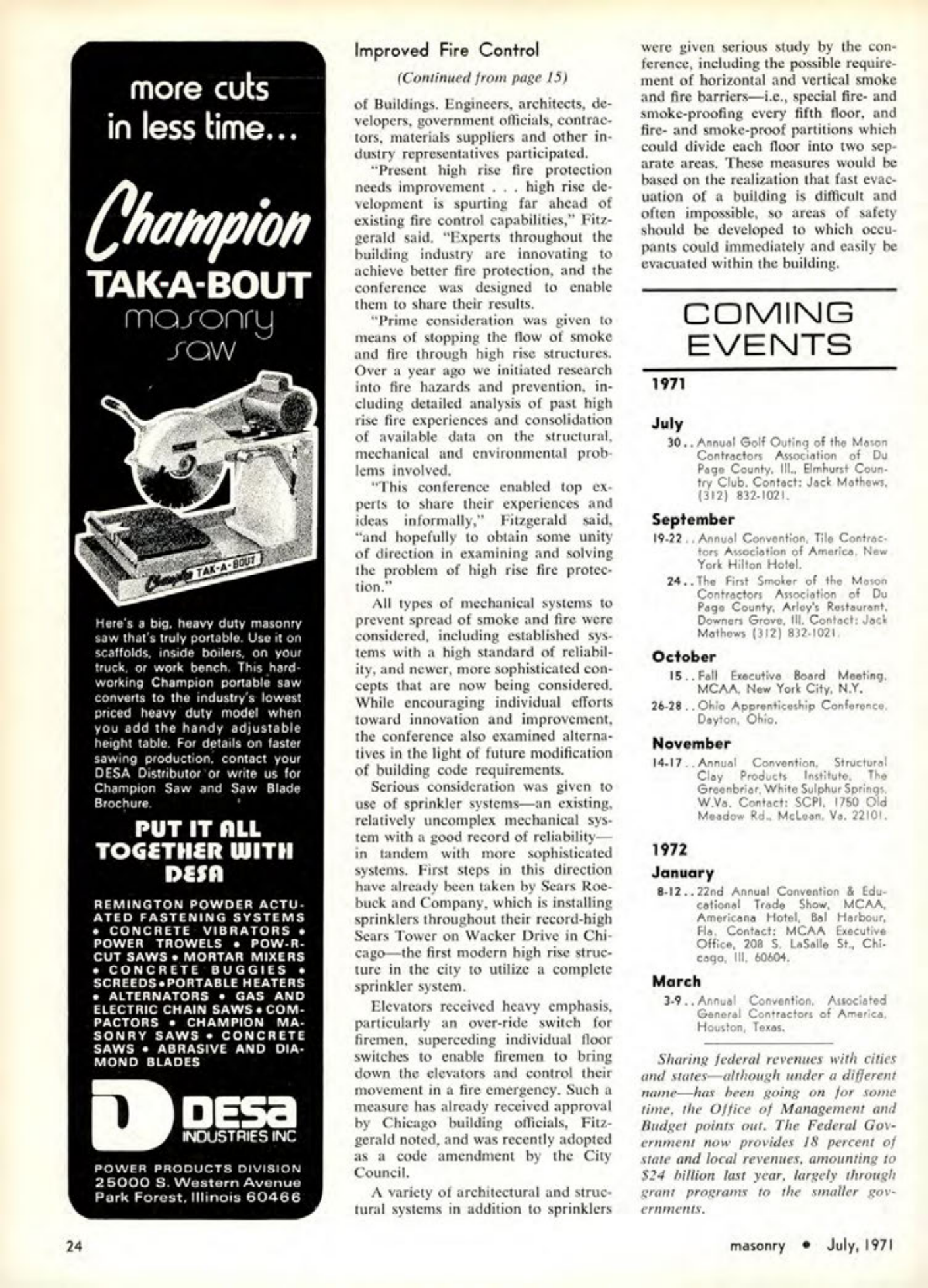 Masonry Magazine July 1971 Page. 24