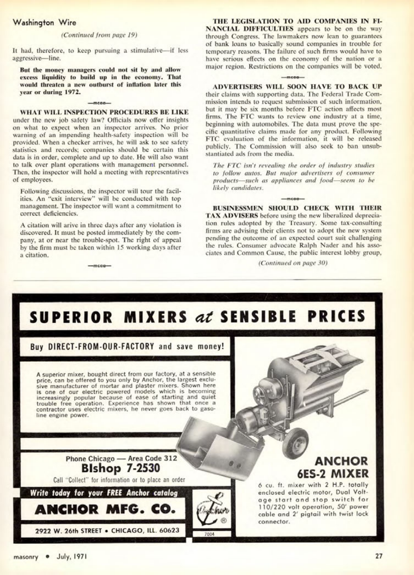 Masonry Magazine July 1971 Page. 27