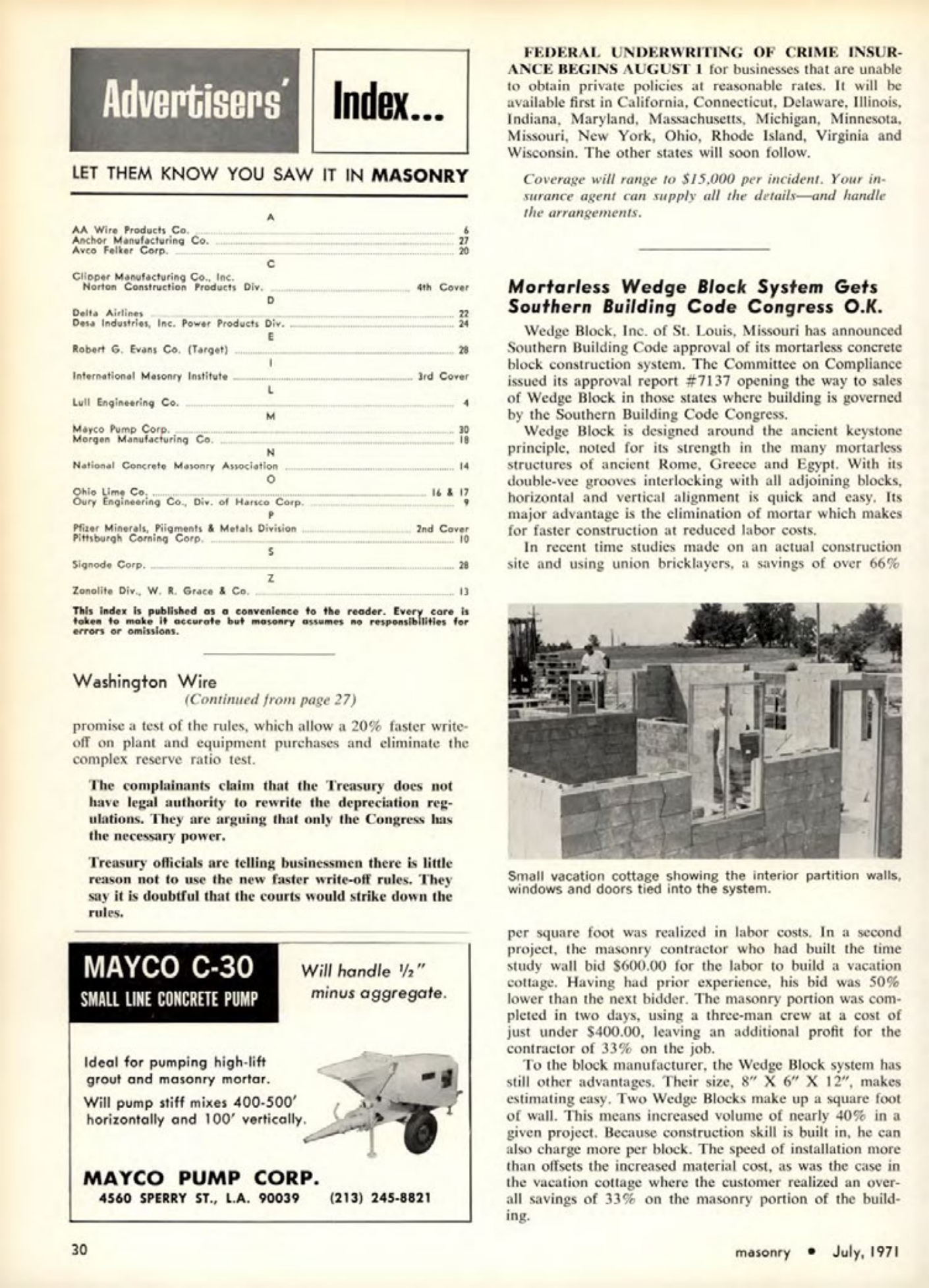 Masonry Magazine July 1971 Page. 30